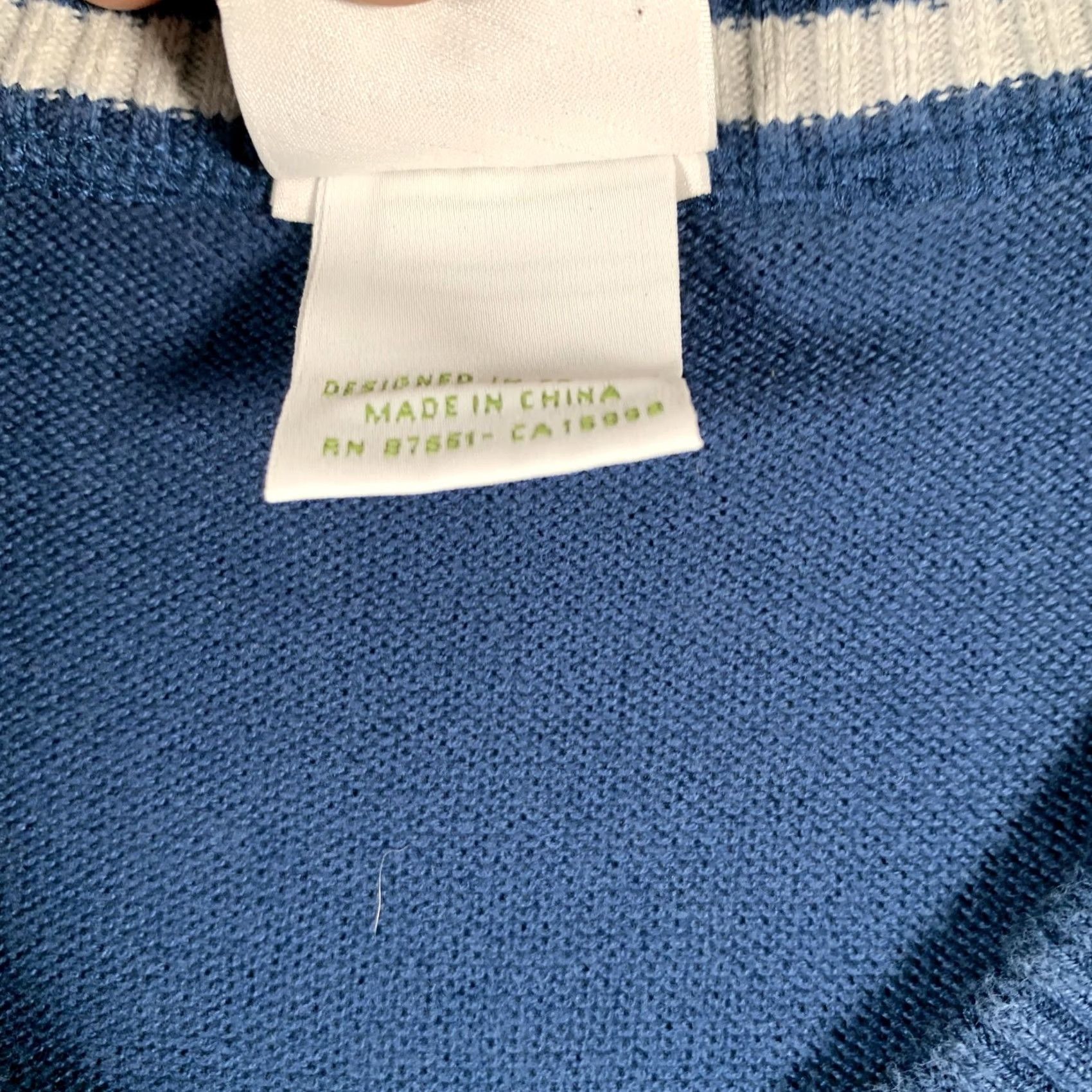 Lacoste Lacoste Sweater Pullover Mens XL Blue V-Neck 100% Cotton Croc Logo Knit Solid Long Sleeve Size US XL / EU 56 / 4 - 6 Thumbnail