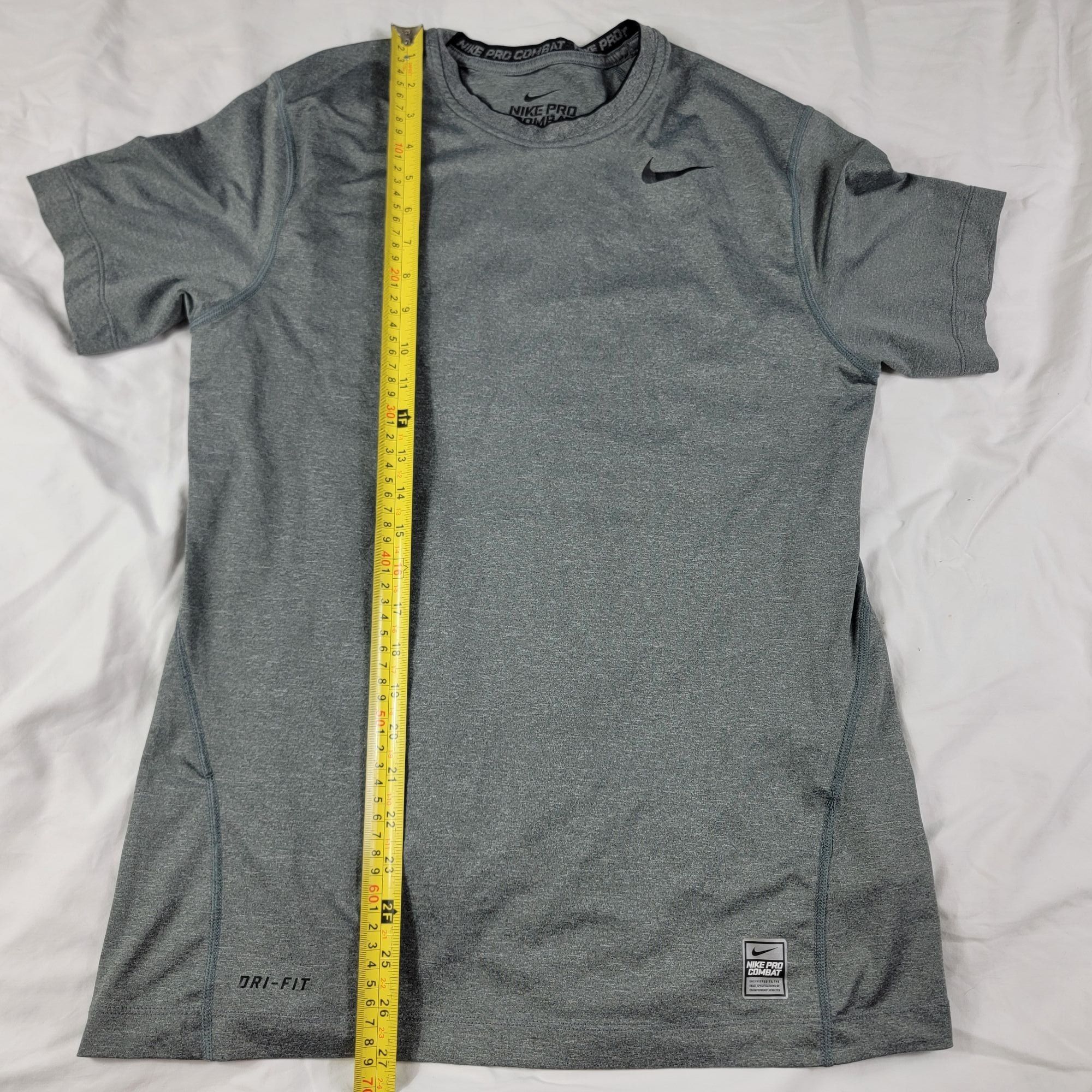 Nike Nike Pro Combat Dri Fit Mens Medium Fitted T Shirt Gray Shor Size US M / EU 48-50 / 2 - 10 Thumbnail
