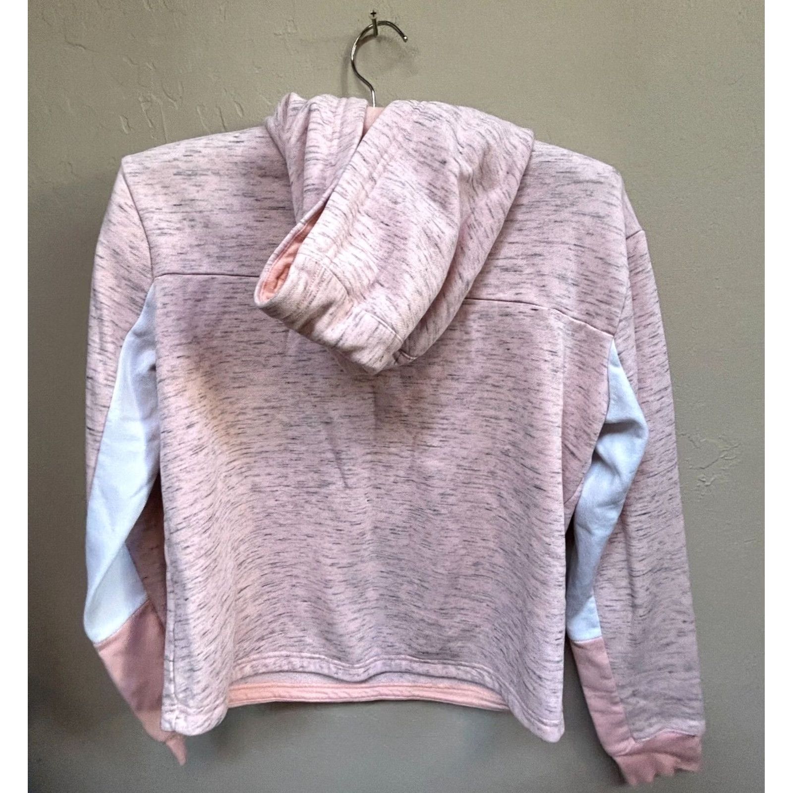 Adidas Adidas Womens Small Pink Hoodie Pullover Fleece Pullover Jacket Raglan Sleeve Hooded Front Pockets Size S / US 4 / IT 40 - 2 Thumbnail