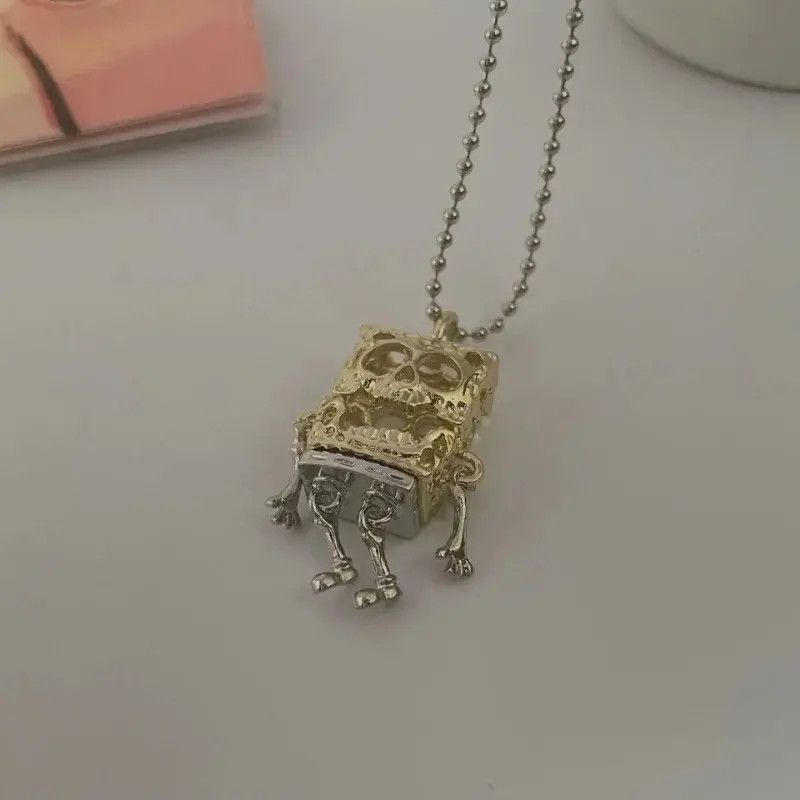 Jewelry SpongeBob Skeleton Pendant Necklace Size ONE SIZE - 2 Thumbnail