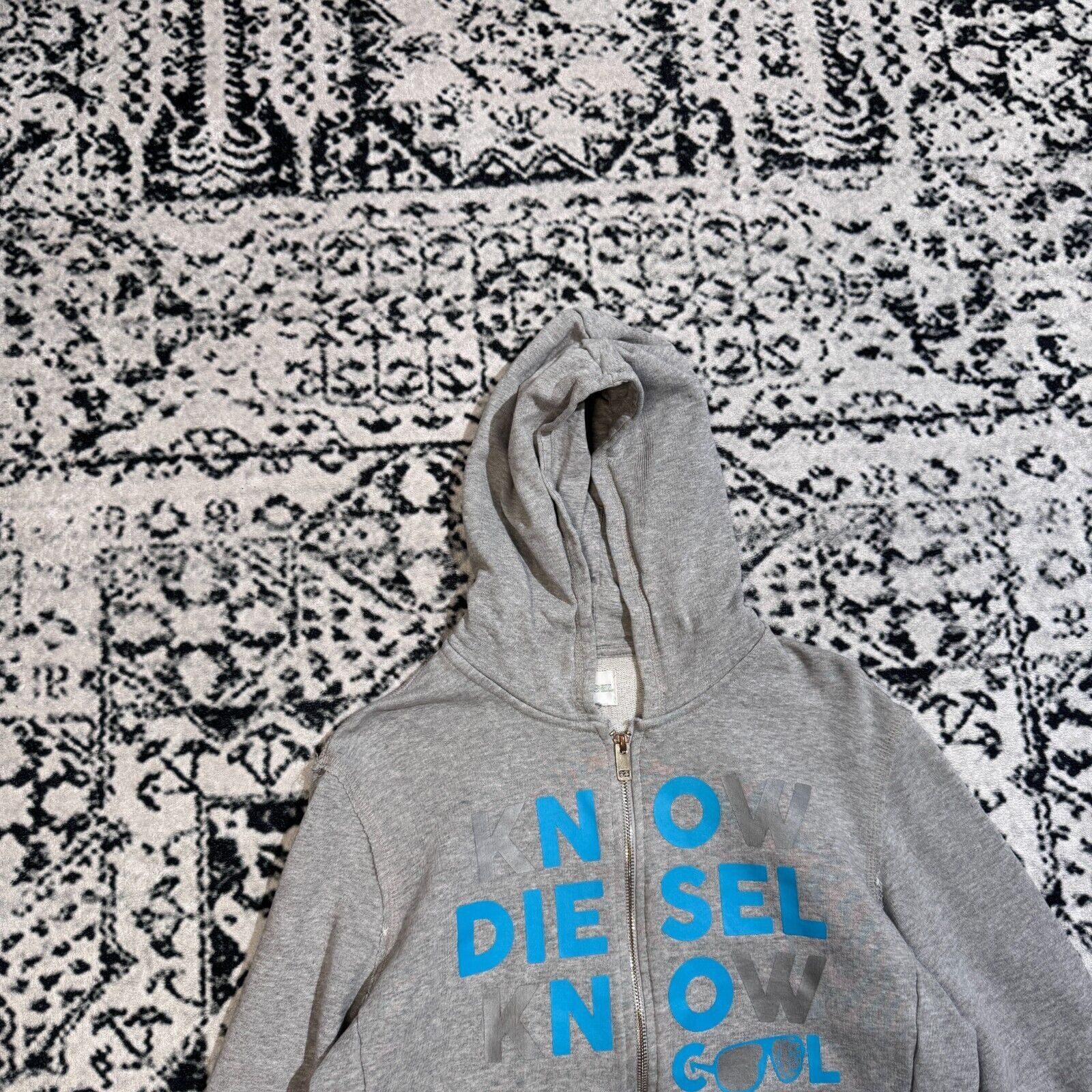 Diesel × Vintage Vintage Diesel Unisex Gray Cotton Hoodie Size S Y2k 90s Size US S / EU 44-46 / 1 - 6 Thumbnail