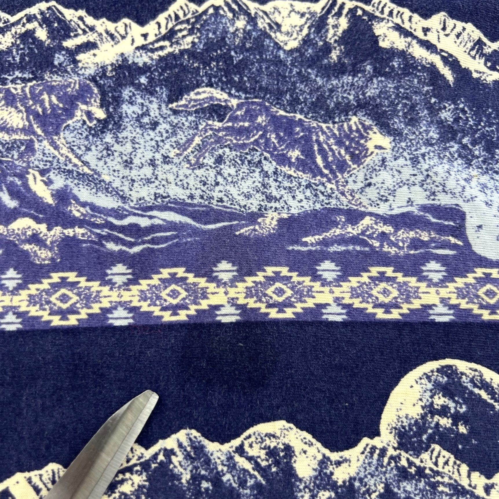 Wrangler VINTAGE Wrangler Western Polo T Shirt Mens XL Night Wolf Moon AOP All Over Print Size US XL / EU 56 / 4 - 3 Thumbnail