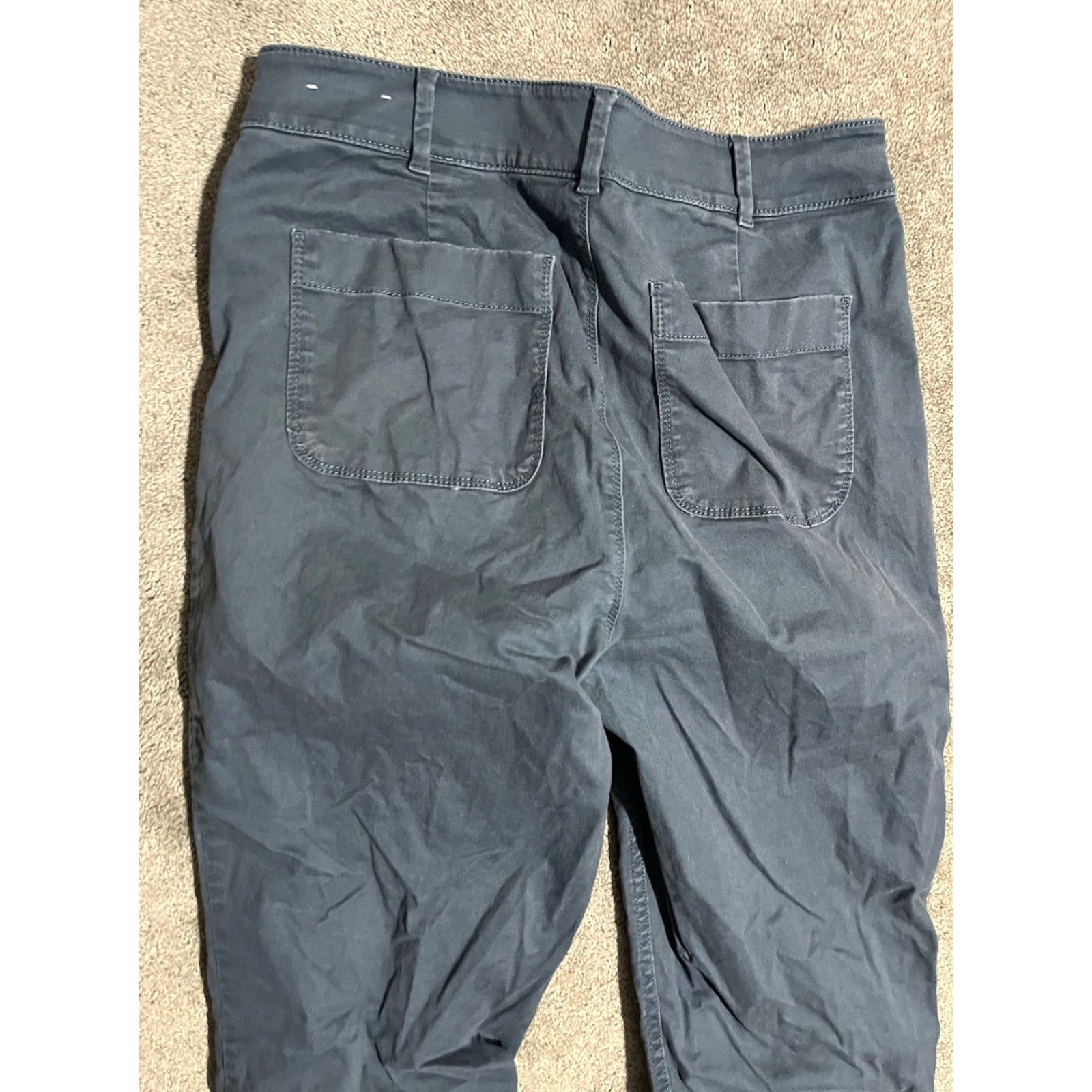 Loft Loft Womens High Waist Straight Crop Pants Slate Blue High Rise Pockets Size 10 Size 32" / US 10 / IT 46 - 4 Thumbnail