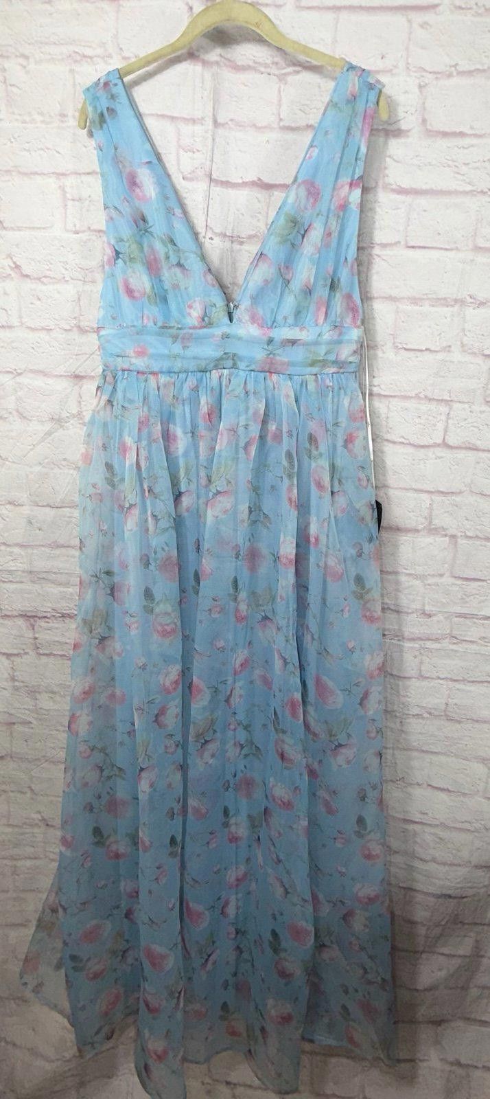 Lulus Lulus Garden Romance Blue Floral Print Organza Large NWT Size L / US 10 / IT 46 - 5 Thumbnail