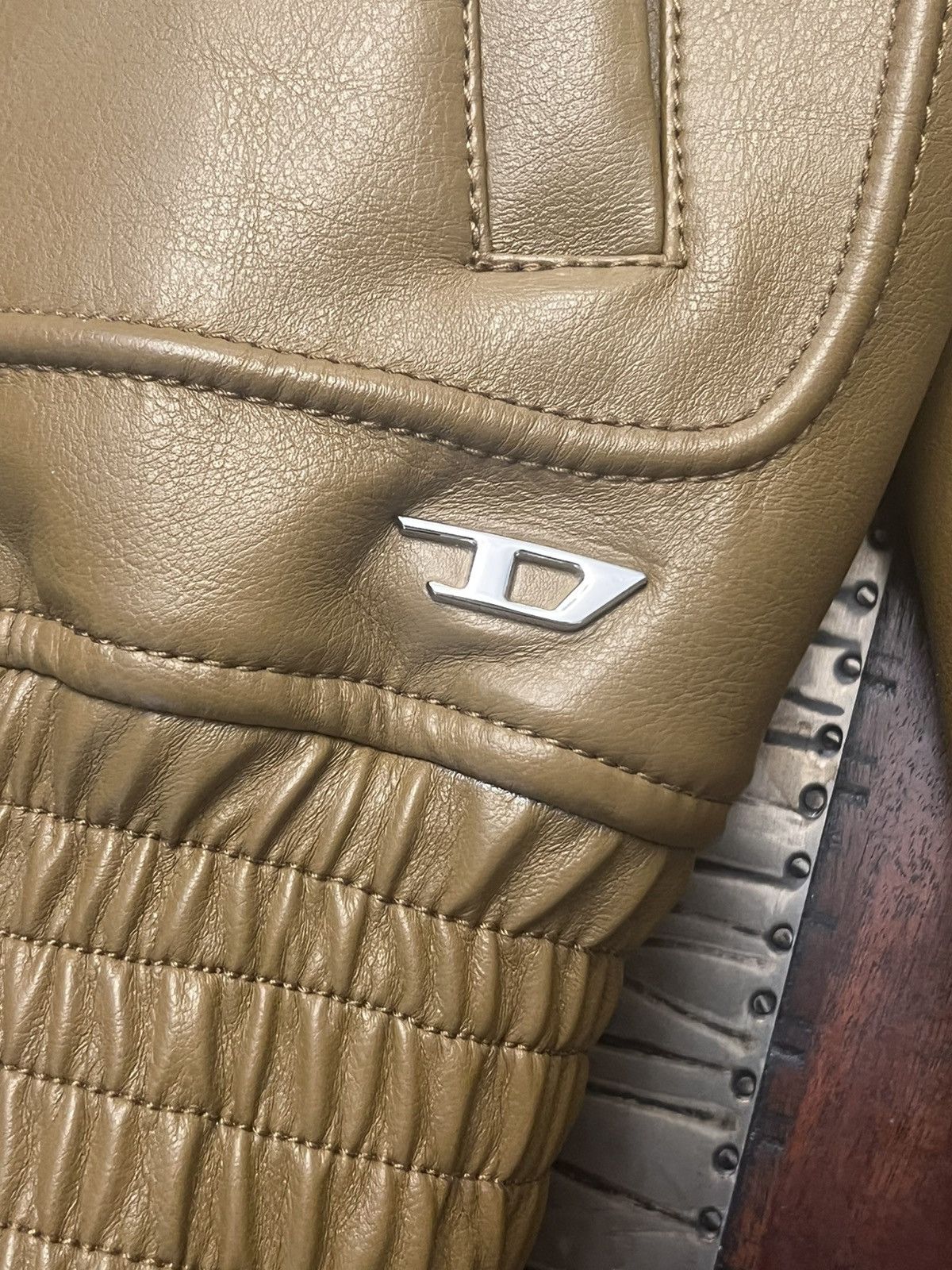 Diesel Diesel 1/1 Showroom Sample Brown Leather Bomber Jacket Size S / US 4 / IT 40 - 4 Thumbnail
