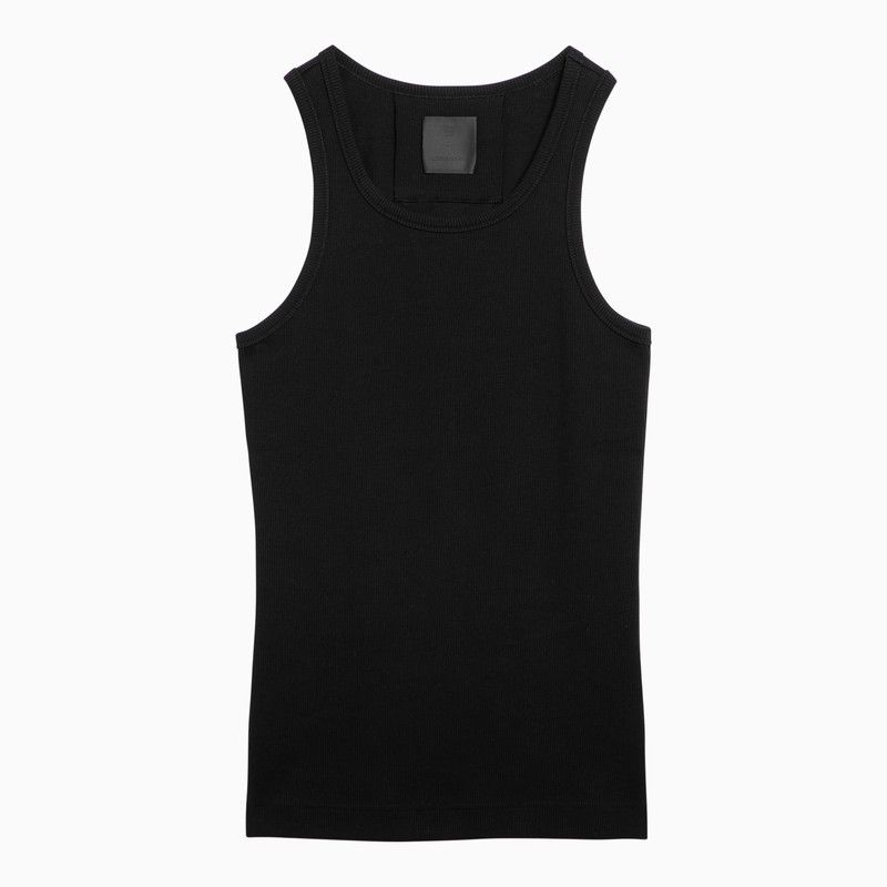 image of Givenchy Black Ribbed Cotton Tank Top, Men's (Size Small)