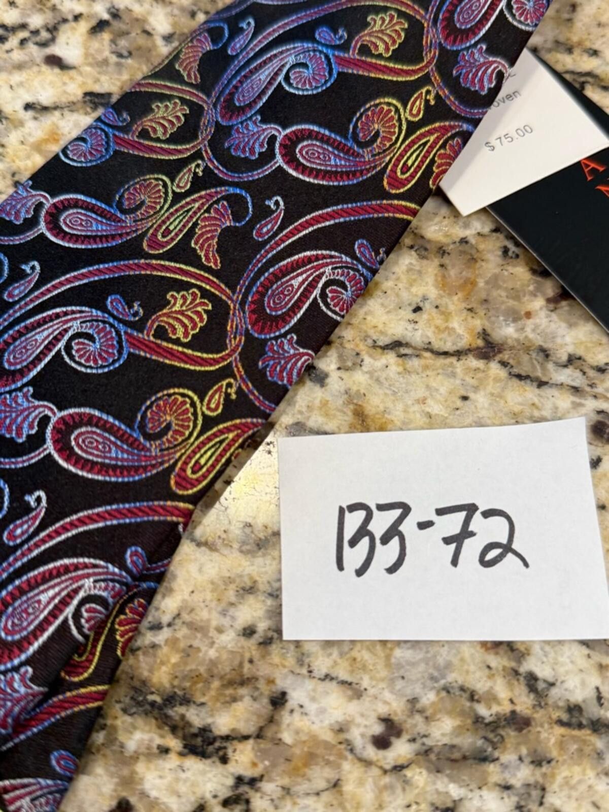Other Jon Randall Jr. silk paisley tie purple yellow red blue Size ONE SIZE - 9 Thumbnail
