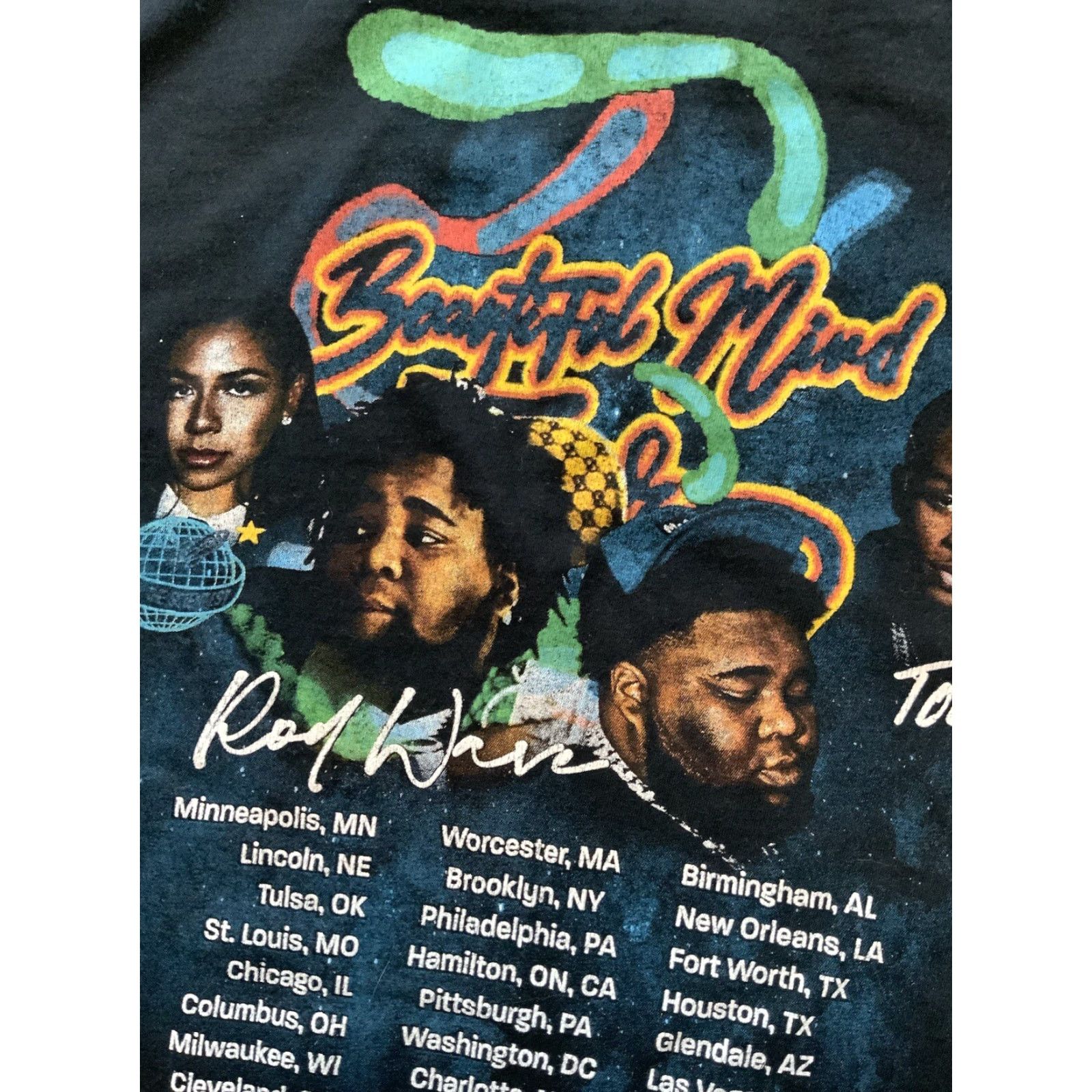 Fruit Of The Loom VINTAGE Rod Wave Beautiful Mind 2022 Tour T-Shirt MD Men M Black Concert T-Shirt Size US M / EU 48-50 / 2 - 6 Thumbnail