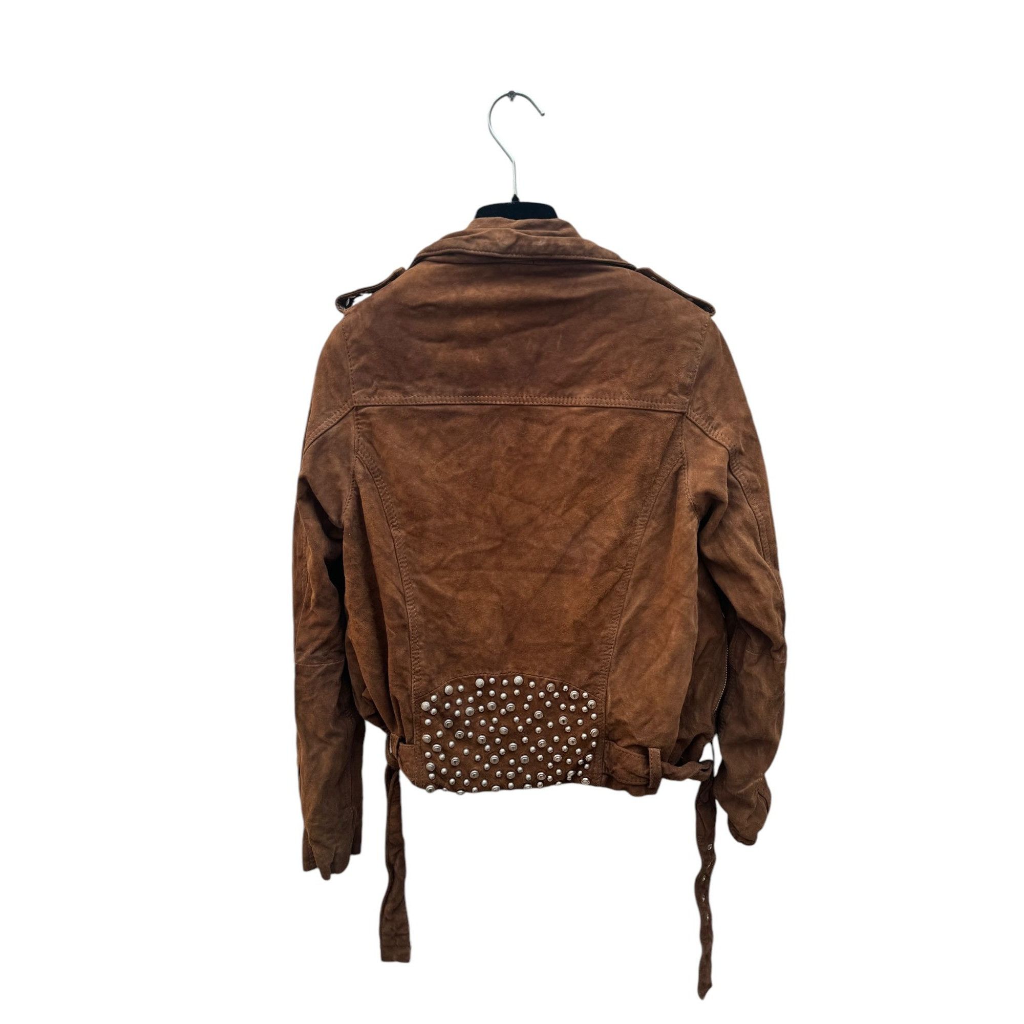 Sandro Brown Goat suede leather jacket Size XS / US 0-2 / IT 36-38 - 3 Thumbnail
