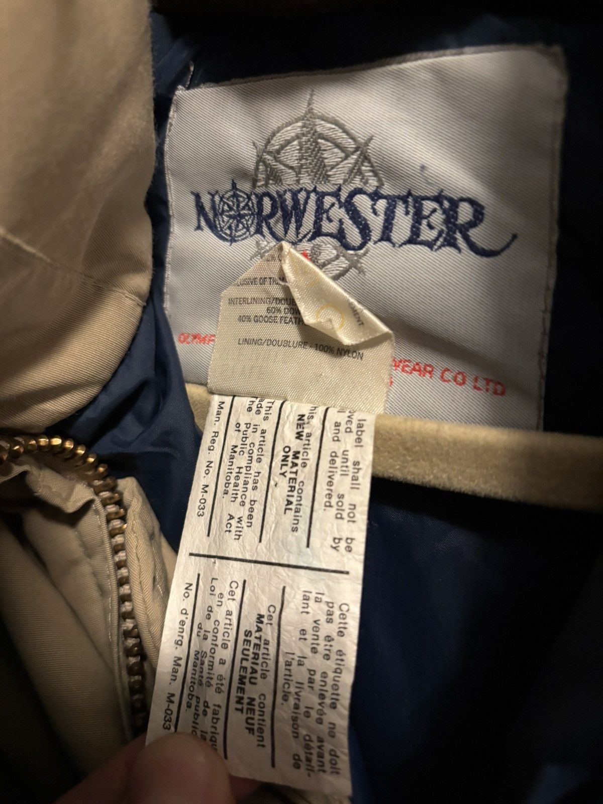 The North Face Beige/tan vintage down coat, Norwester brand Size US L / EU 52-54 / 3 - 6 Thumbnail