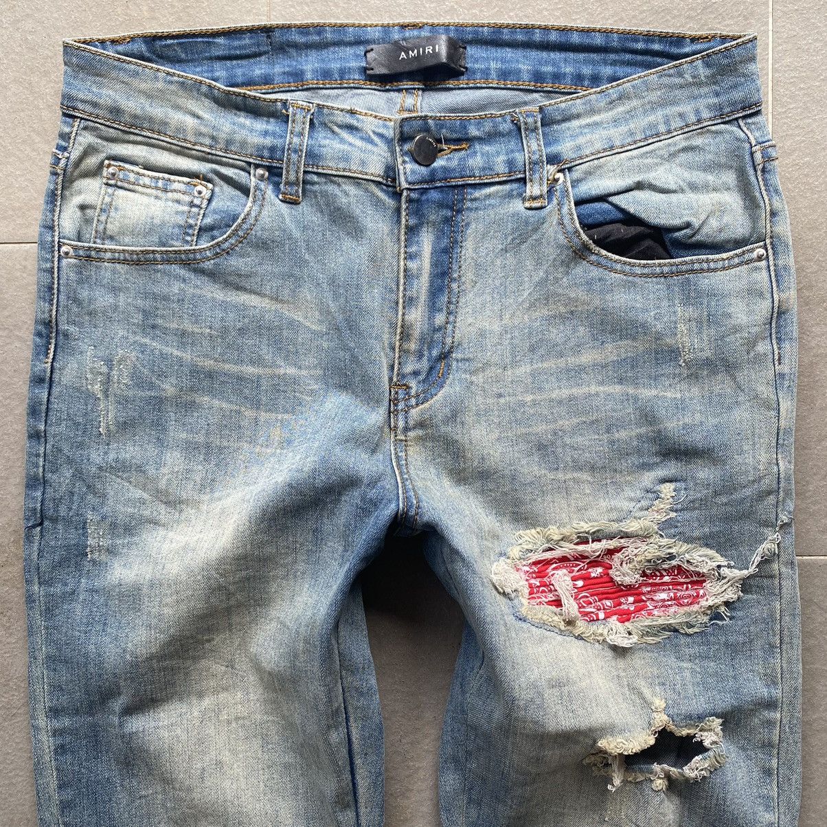 Designer Designer distressed denim boro patches skinny Size US 32 / EU 48 - 2 Thumbnail