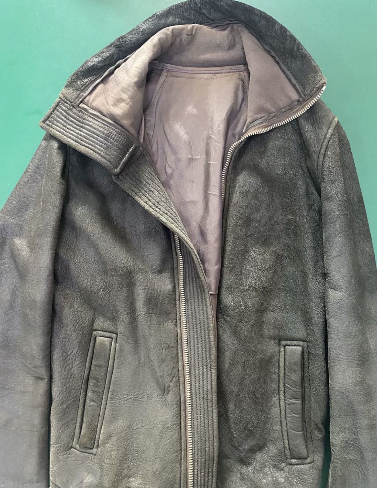 Rick Owens Rick Owens ancient eroded skin composite leather jacket Size US S / EU 44-46 / 1 - 3 Thumbnail