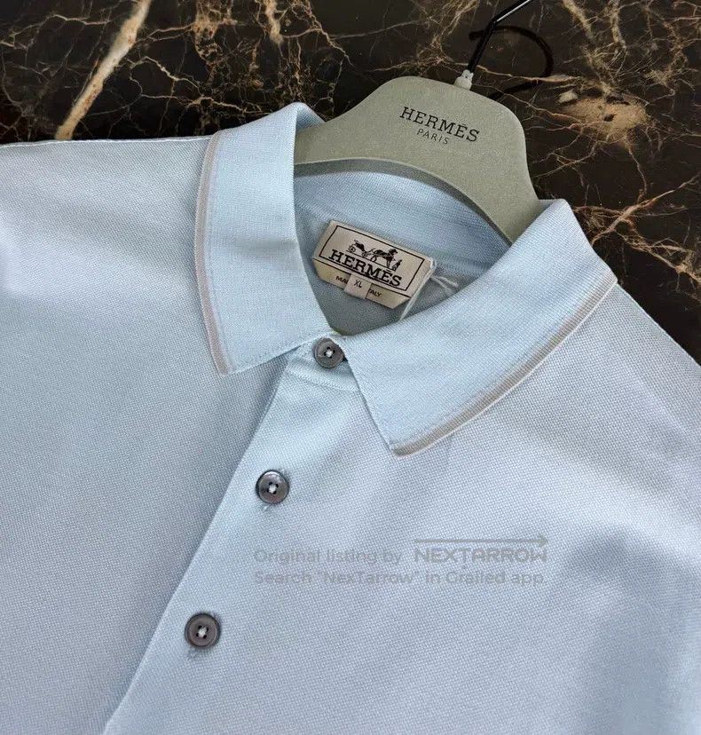 Hermes Hermes Classic Mens Polo Shirt with Pocket H Embroidery Size US XL / EU 56 / 4 - 4 Thumbnail