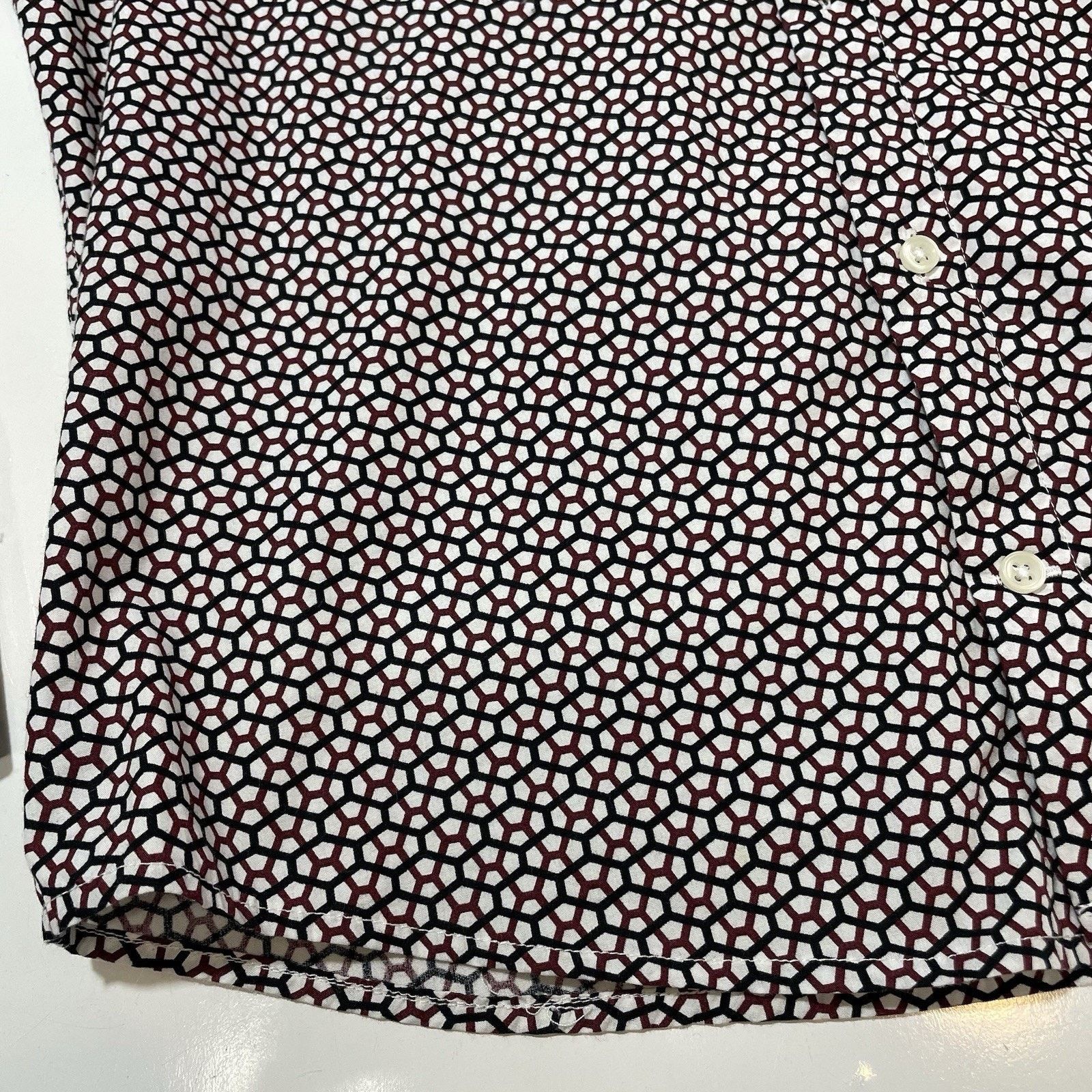 Reiss Reiss Men’s Geo Print White Shirt Size Medium Slim Fit Size US M / EU 48-50 / 2 - 3 Thumbnail