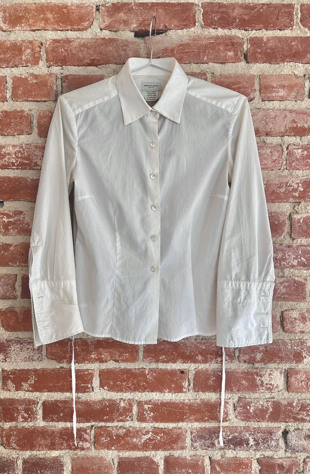 Dries Van Noten Vintage Dries Mesh Back Collared Dress Shirt Size S / US 4 / IT 40 - 1 Thumbnail