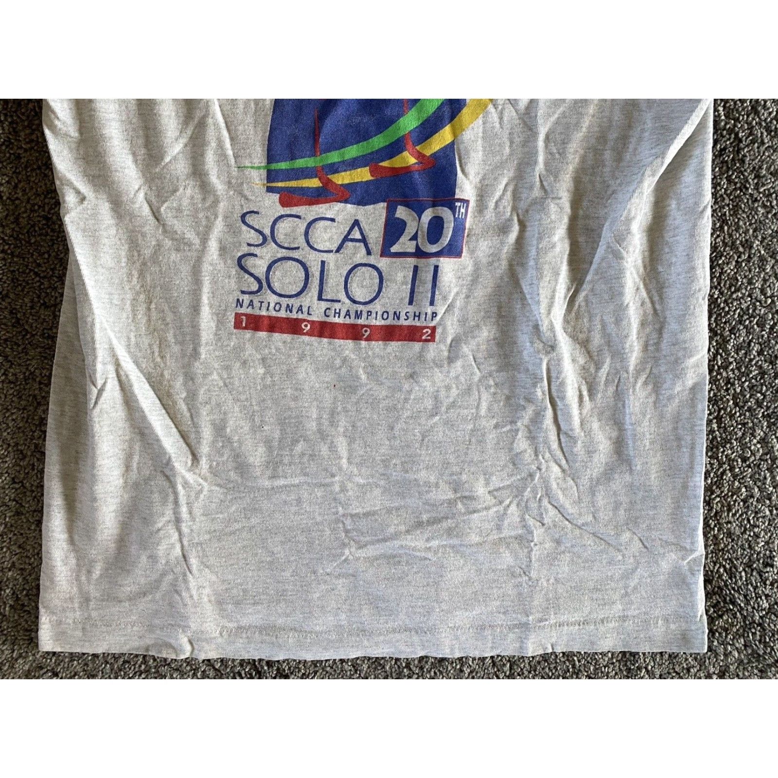 Fruit Of The Loom VINTAGE Fruit Of The Loom Made In USA Single Stitch 1992 Yokohama SCCA Solo T-Shirt M Mens Gray Size US M / EU 48-50 / 2 - 5 Thumbnail