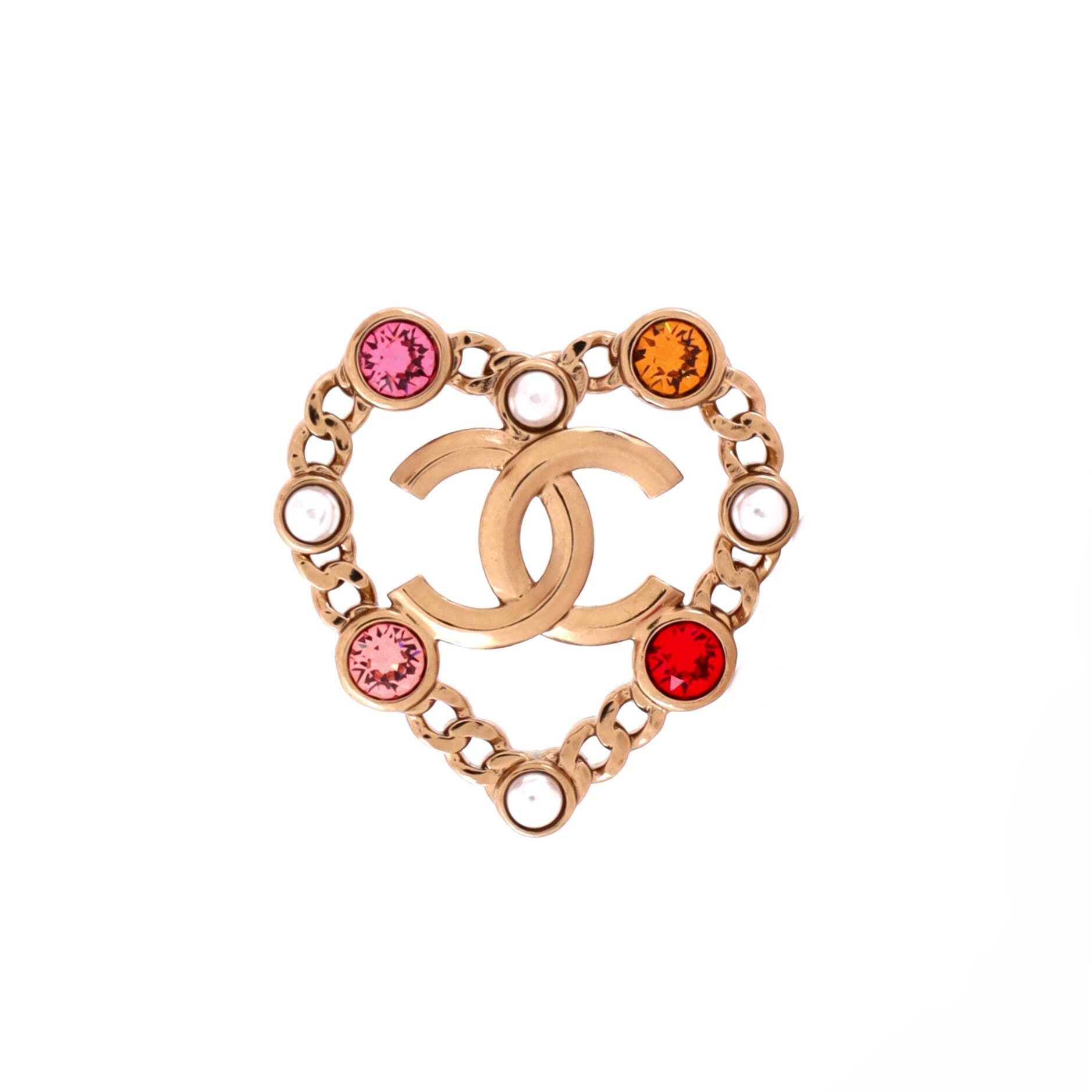 Chanel CC Heart Pin Brooch Size ONE SIZE - 1 Thumbnail