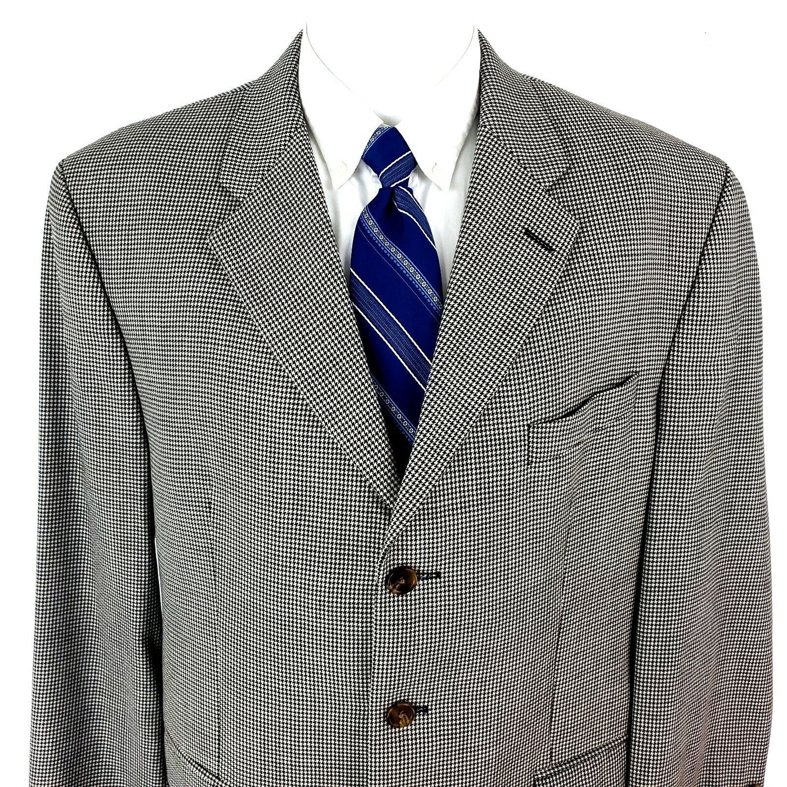 Polo Ralph Lauren Polo Ralph Lauren Wool 3 Button Sport Coat 44R Black White H Size 44R - 1 Thumbnail
