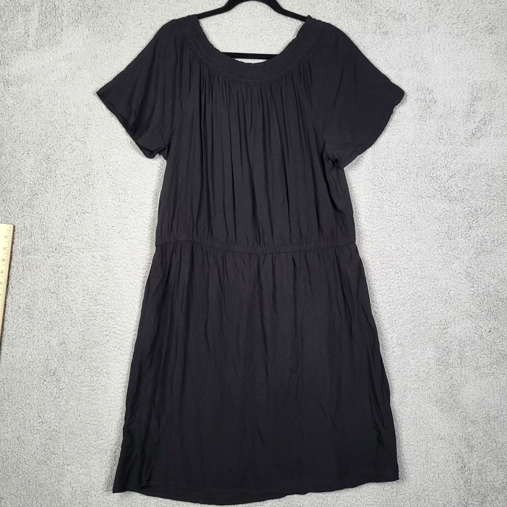 Old Navy OLD NAVY Women's Black Loose Fit Boat Neck Dress XL Loose Fit Black Dress Casual A-Line Womens XL Size XL / US 12-14 / IT 48-50 - 6 Thumbnail