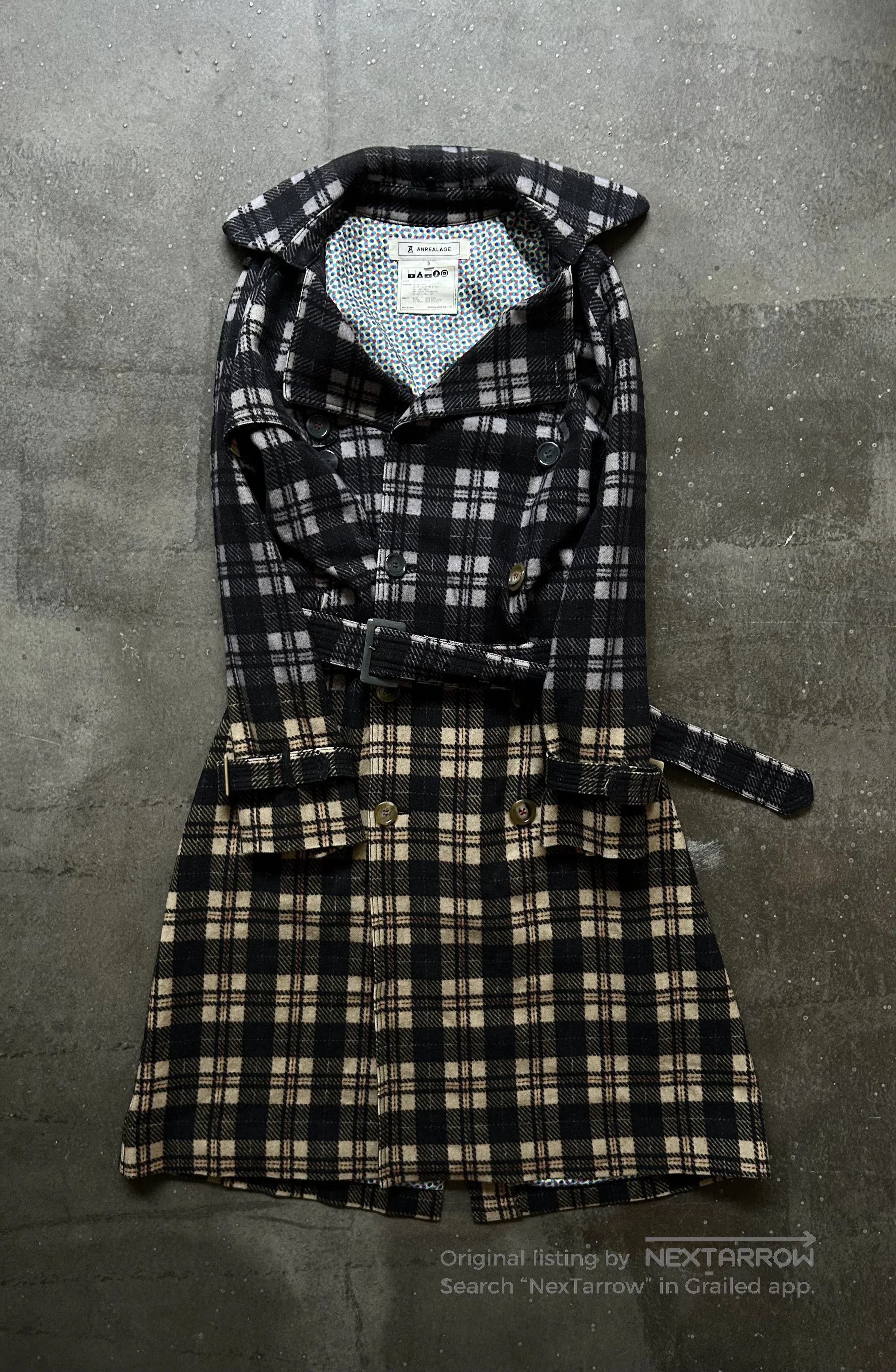ANREALAGE multicolor check patterned trench coat. Size M / US 6-8 / IT 42-44 - 1 Thumbnail