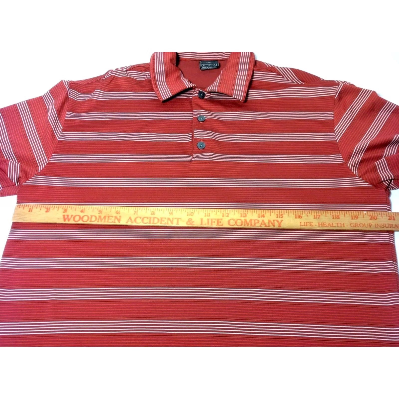 Nike Nike Shirt Mens M maroon Golf Dri Fit Polo Short Slv White Stripe Performance Size US M / EU 48-50 / 2 - 4 Thumbnail