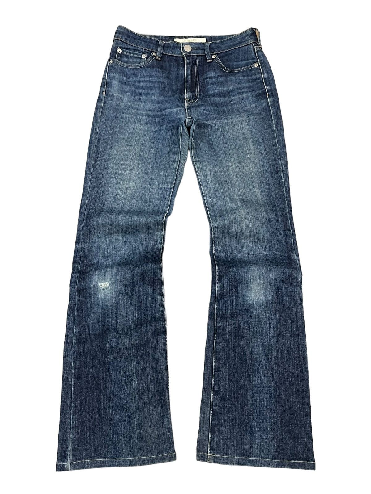 Japanese Brand Vintage Y2K Uniqlo UJ Fade Wash Distressed Bootcut Jeans Size US 28 / EU 44 - 1 Thumbnail