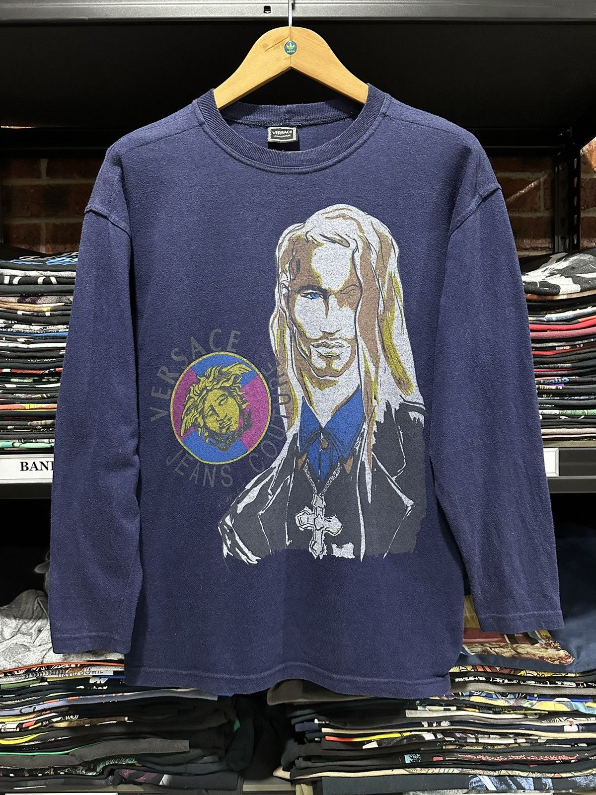 Versace Vintage Versace Long Sleeve Faded Tee Size US M / EU 48-50 / 2 - 1 Thumbnail