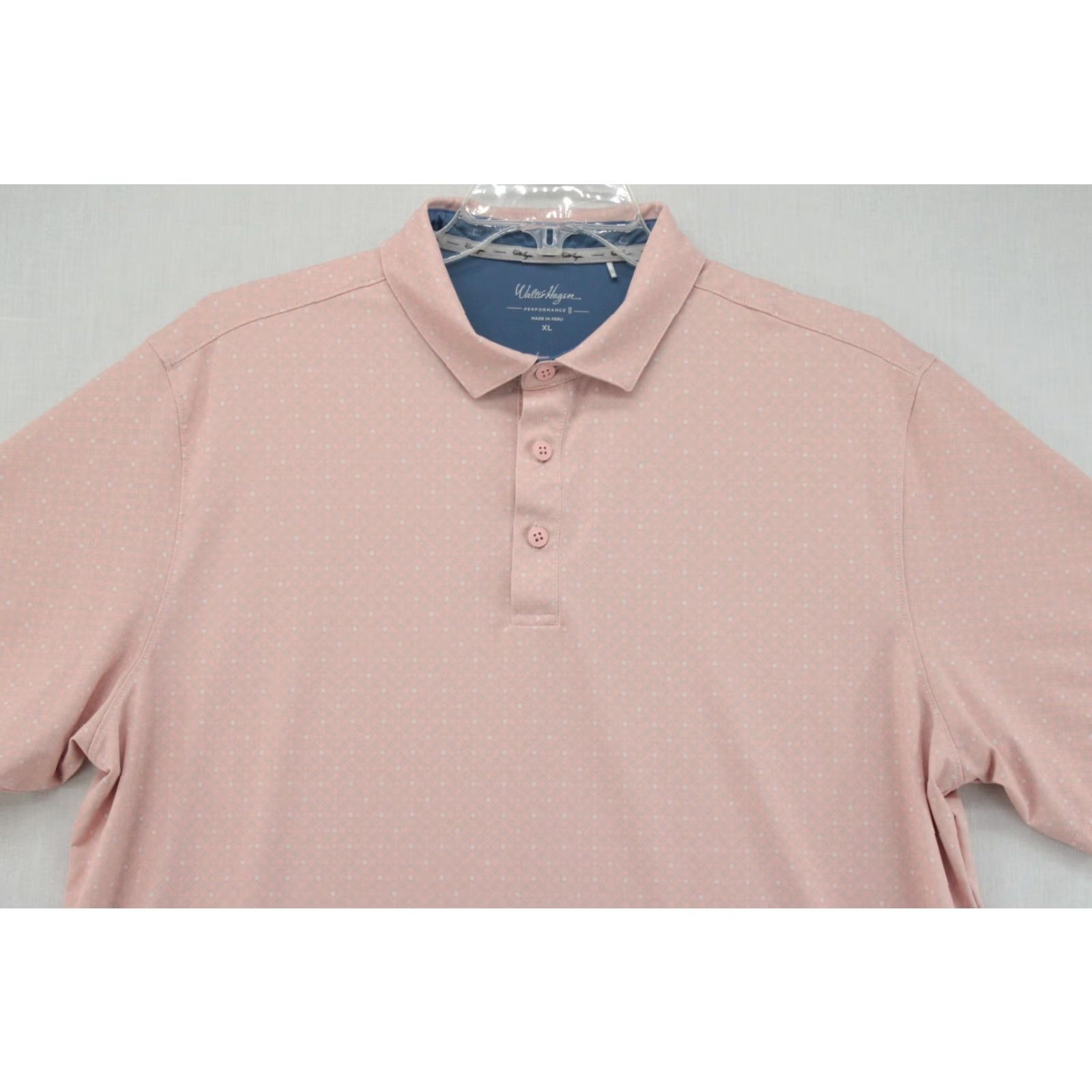 Vintage Walter Hagen Polo Golf Shirt Mens XL Peach Geometric Performance 11 Golf Stretch Size US XL / EU 56 / 4 - 2 Thumbnail