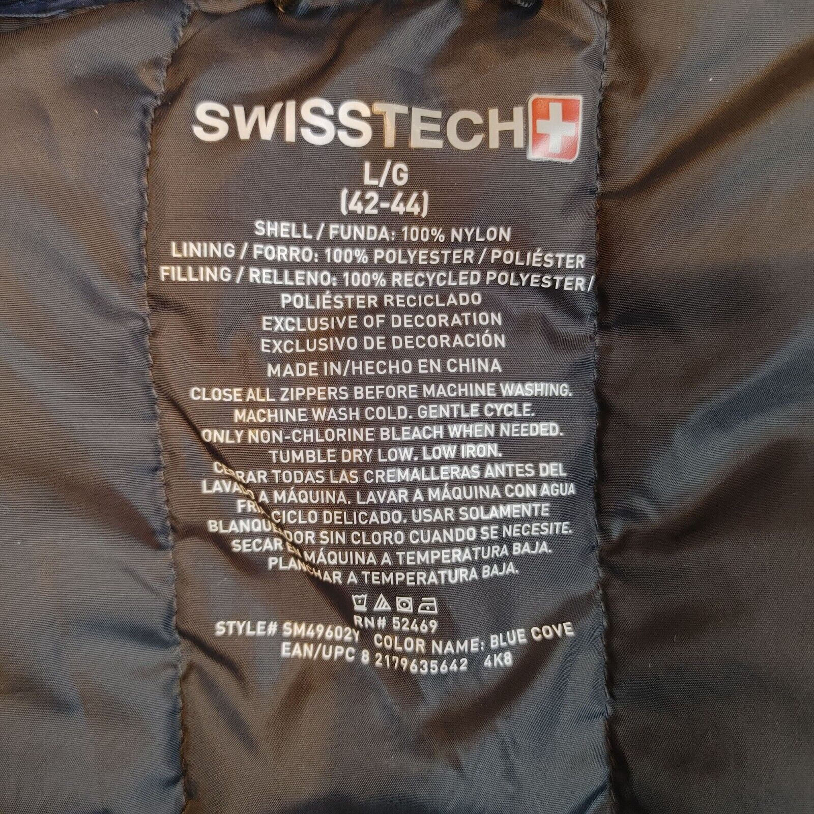 Other SwissTech Men's Blue/Gray Long Sleeve Puffer Jacket LG (42-4 Size US L / EU 52-54 / 3 - 4 Thumbnail