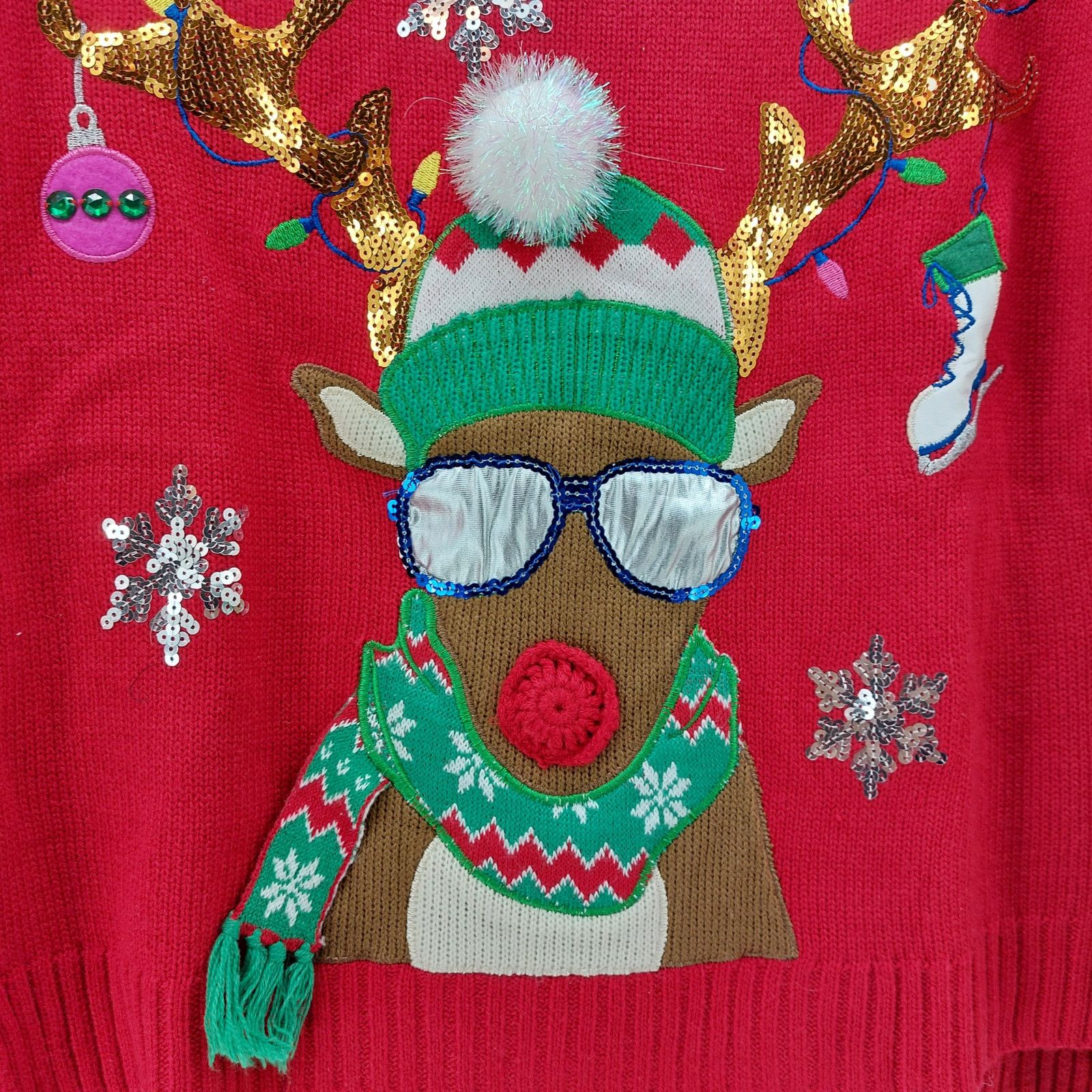 Other 33 Degree Ugly Christmas Sweater Cool Reindeer Ornaments M Size M / US 6-8 / IT 42-44 - 7 Thumbnail