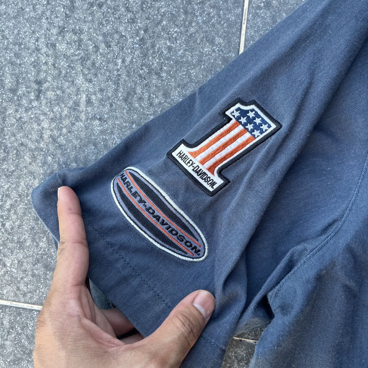 Harley Davidson × Vintage Vintage Harley Davidson V-Twin Navy Blue Shirt Size US XL / EU 56 / 4 - 5 Thumbnail
