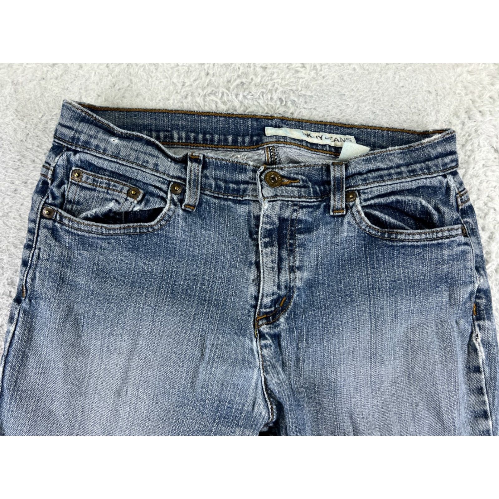 DKNY DKNY Pants Women 4 Denim Jeans Flared Leg Mid Rise Blue Medium Wash 25x29 Size 27" / US 4 / IT 40 - 7 Thumbnail