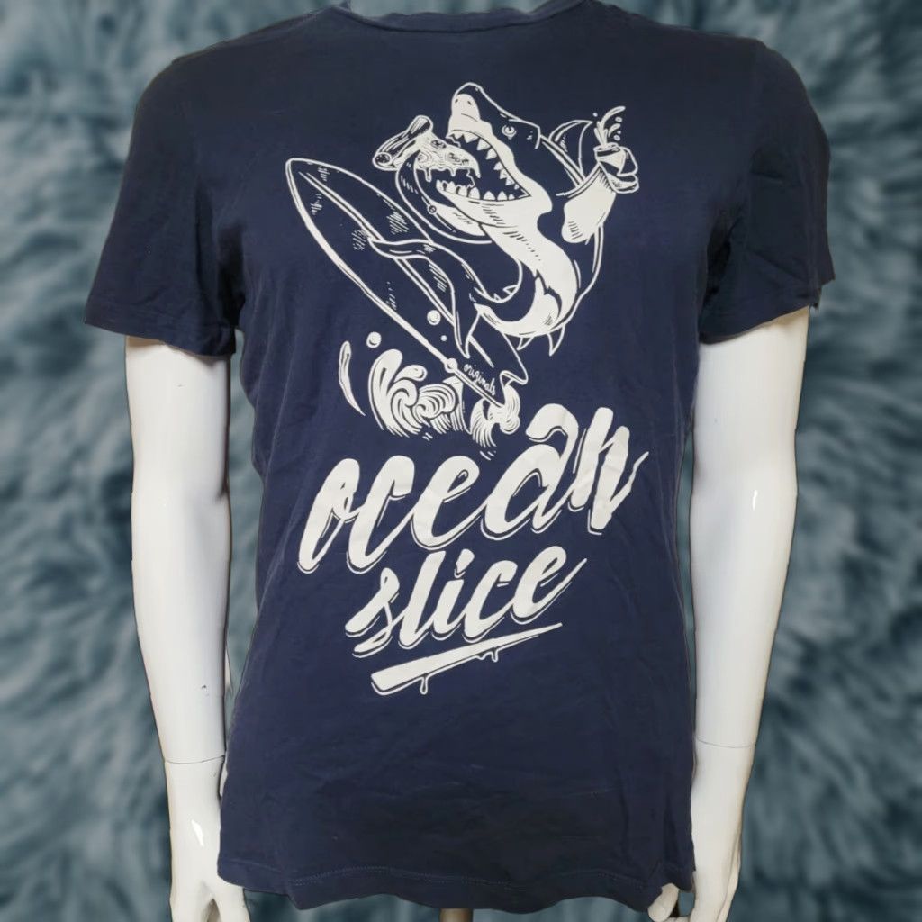 Jack & Jones Jack & Jones Ocean Slice Pizza Shark T Shirt Large Nice Surfing Beach Shirt Mens L Blue Cotton Graphic Tee Size US L / EU 52-54 / 3 - 1 Thumbnail