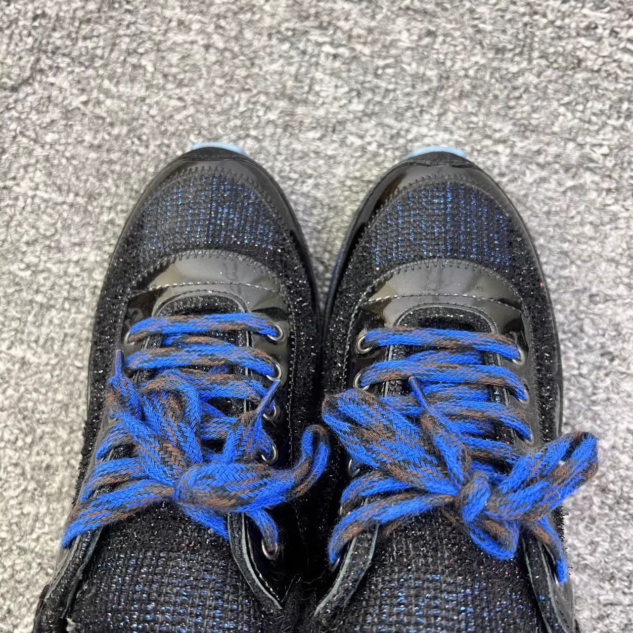 Chanel Chanel Black & Blue Wool Tweed Sneakers K12 Size US 6 / IT 36 - 3 Thumbnail