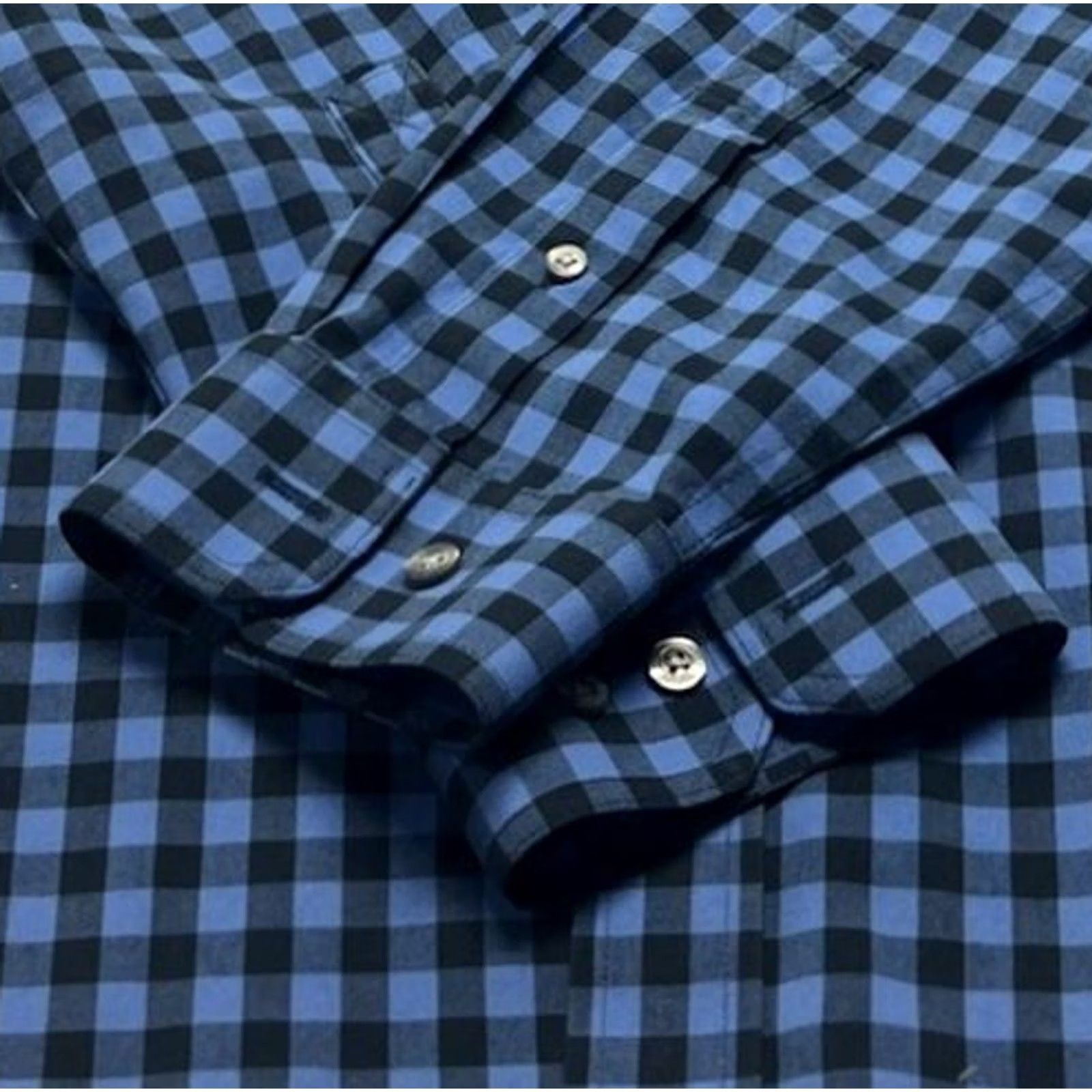 Vintage VINTAGE L.L. Bean Men’s Button Up Shirt Gingham Check 100% Cotton Blue M Size US M / EU 48-50 / 2 - 2 Thumbnail