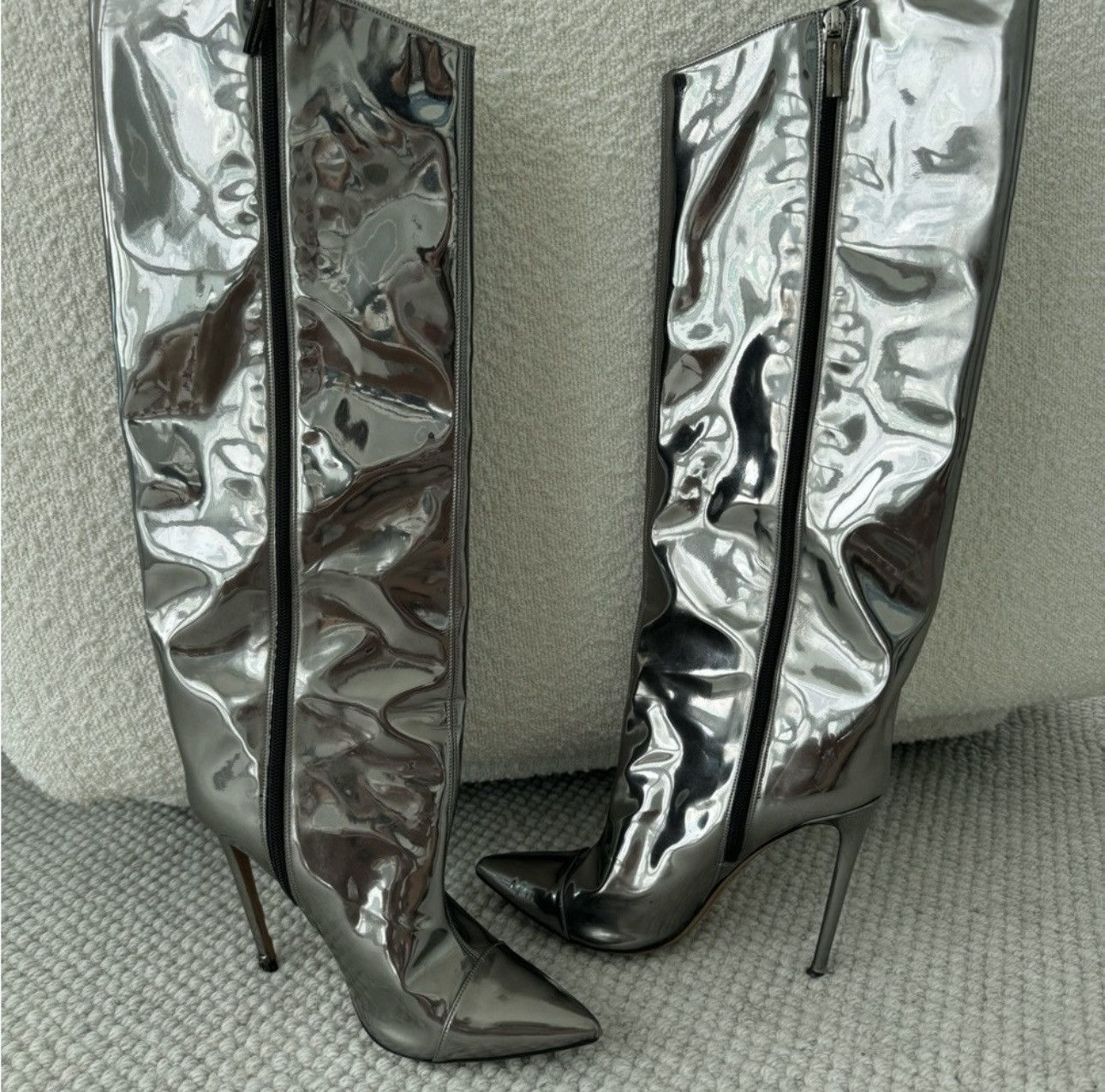 Alexandre Vauthier Alexandre Vauthier silver metallic boots Size US 10 / IT 40 - 1 Thumbnail