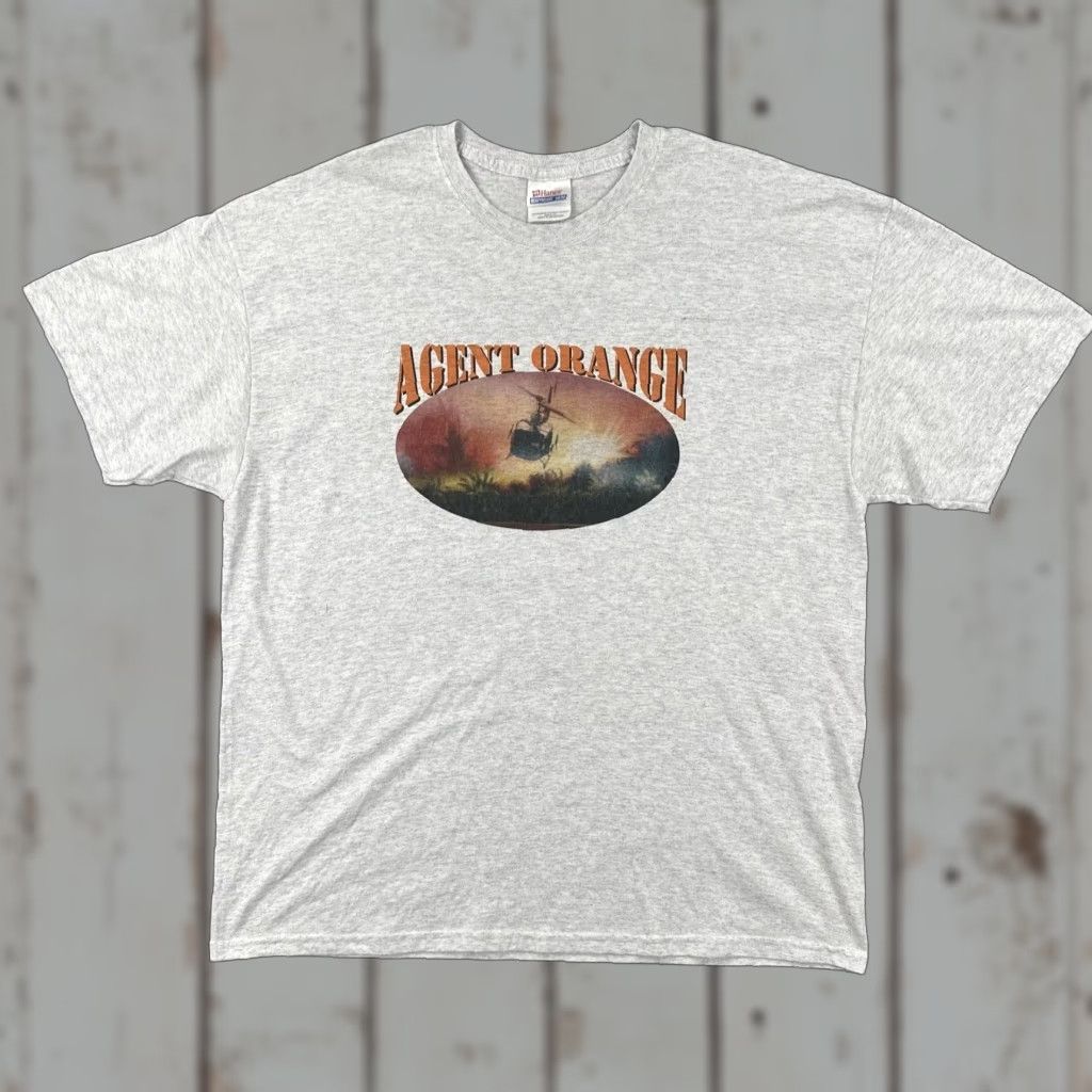 Hanes VINTAGE Hanes T Shirt XL Gray 50/50 Short Sleeve Graphic Tee Men Decade 1990s Agent Orange Cont… Size US XL / EU 56 / 4 - 1 Thumbnail