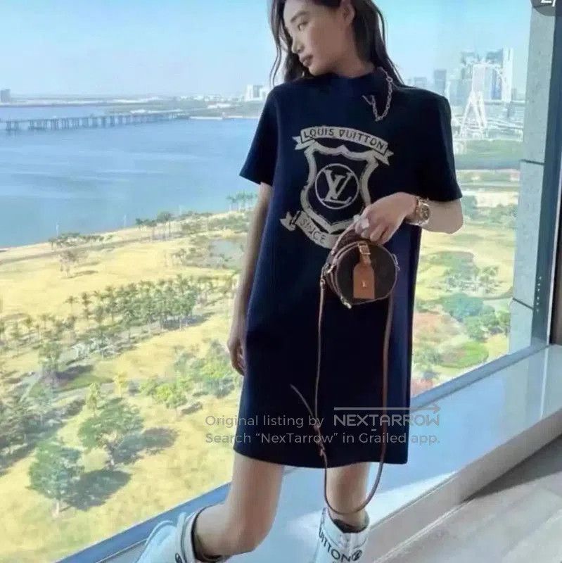 Louis Vuitton Louis Vuitton Women's Blue Cotton Dress XS . Size XS / US 0-2 / IT 36-38 - 6 Thumbnail