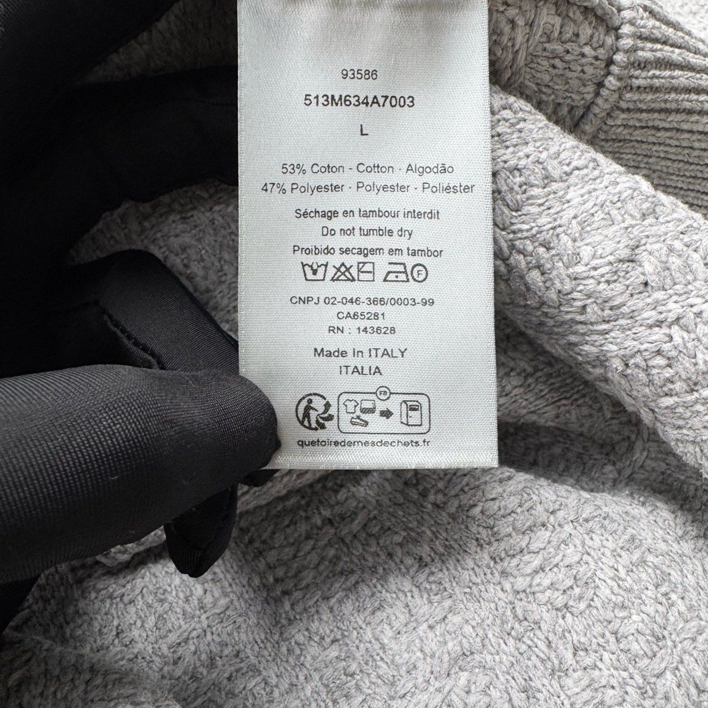 Dior Dior Gray Oblique Jacquard Knit Sweater Size US L / EU 52-54 / 3 - 4 Thumbnail