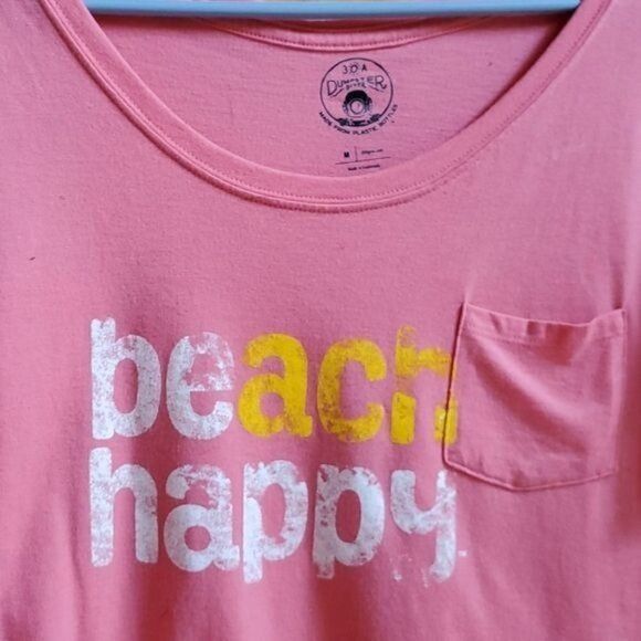 Designer 3OA Dumpster Diver Graphic BEACH HAPPY Short Sleeve Sz. M T- Size M / US 6-8 / IT 42-44 - 5 Thumbnail