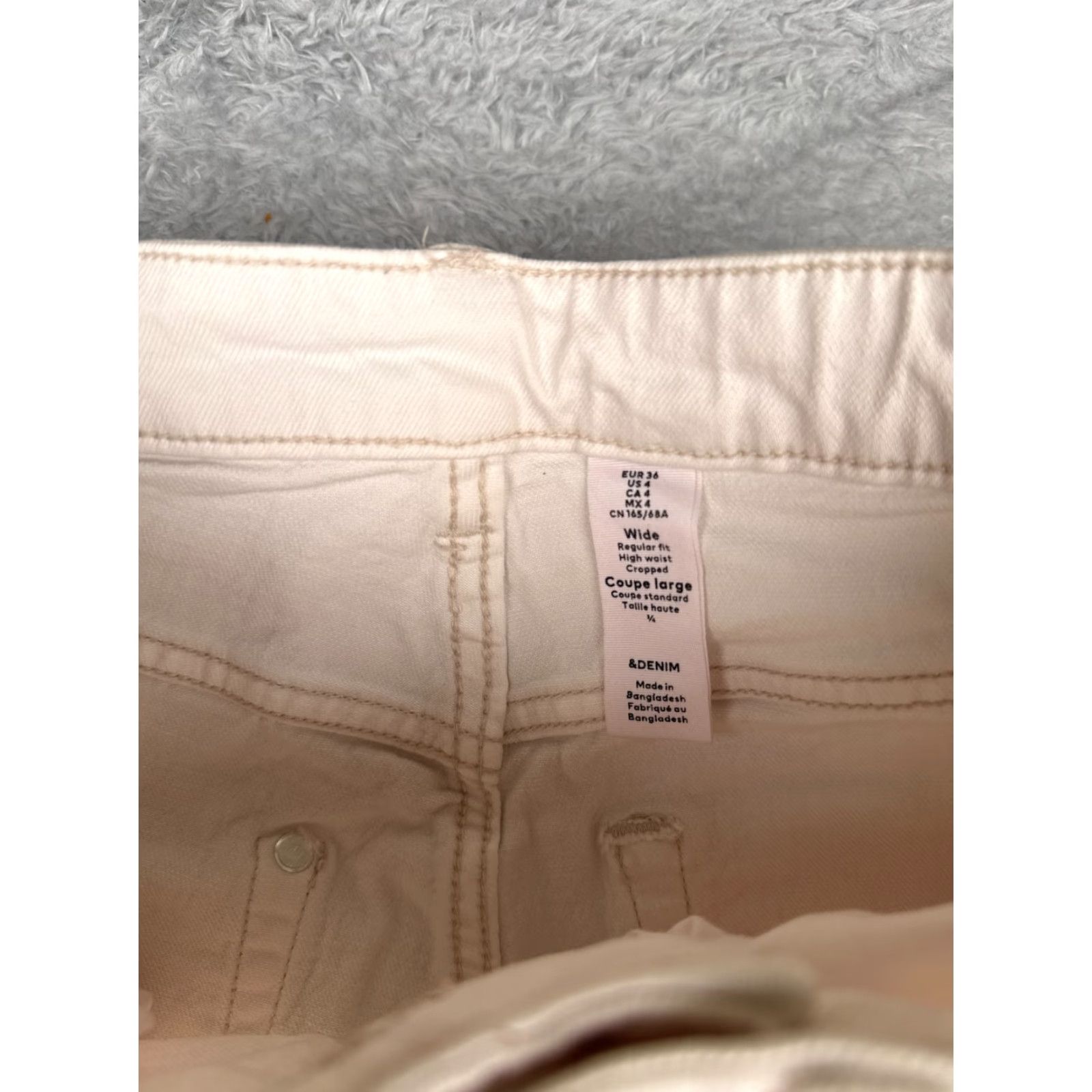 Denime &Denim Jeans White 4 Womens Cotton Denim Cropped High Rise Regular Fit 26x25 Jeans? Size 27" / US 4 / IT 40 - 6 Thumbnail