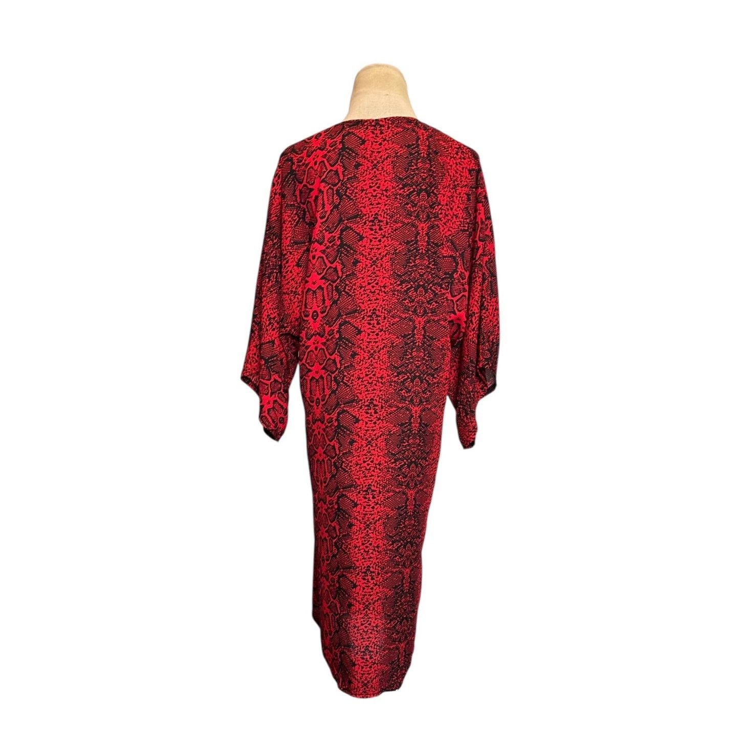 Boohoo Boohoo red black snake print open front long kimono size M/L Size L / US 10 / IT 46 - 2 Thumbnail