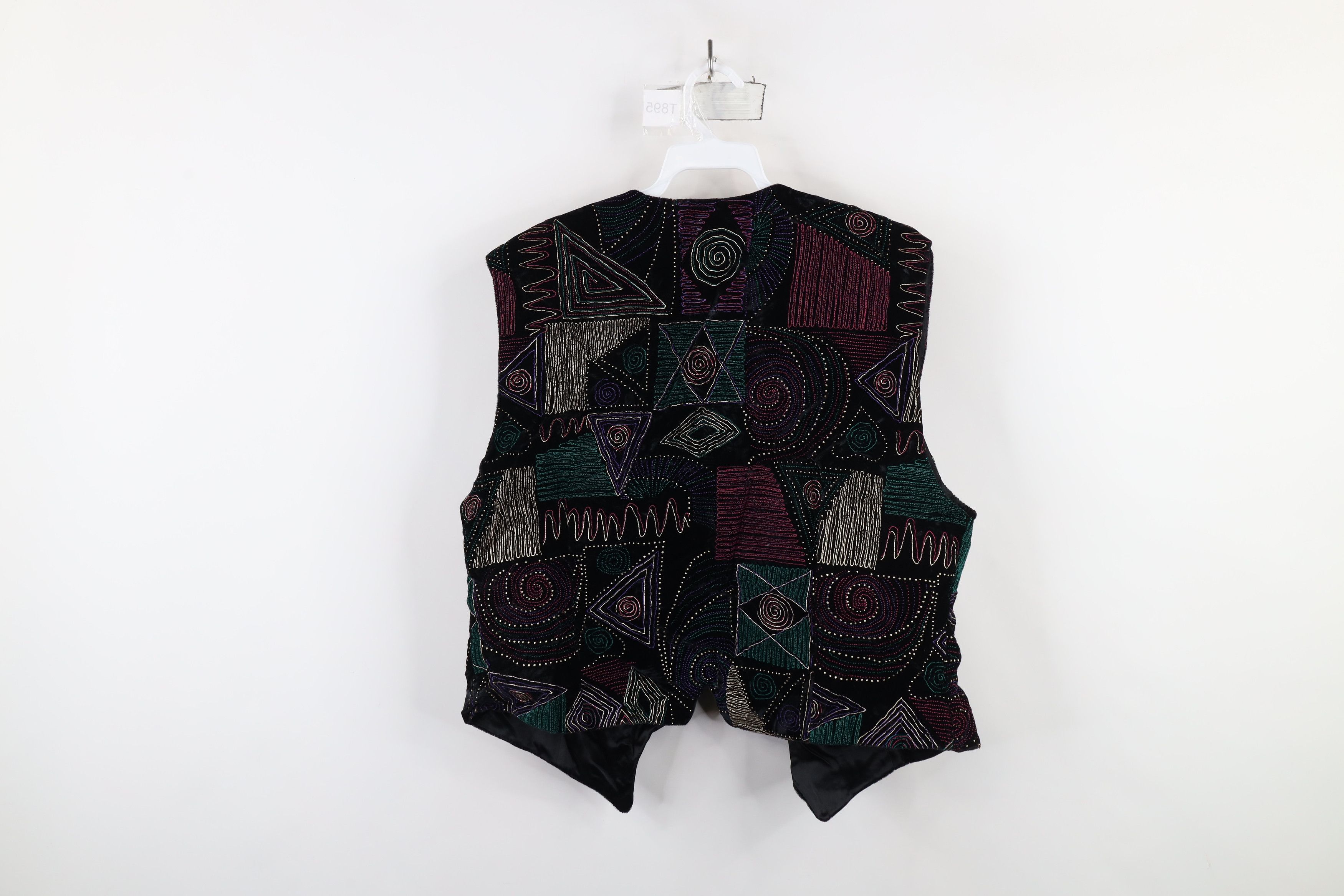 Vintage Vintage 90s Streetwear Geometric Velvet Velour Vest Jacket Size M / US 6-8 / IT 42-44 - 8 Thumbnail