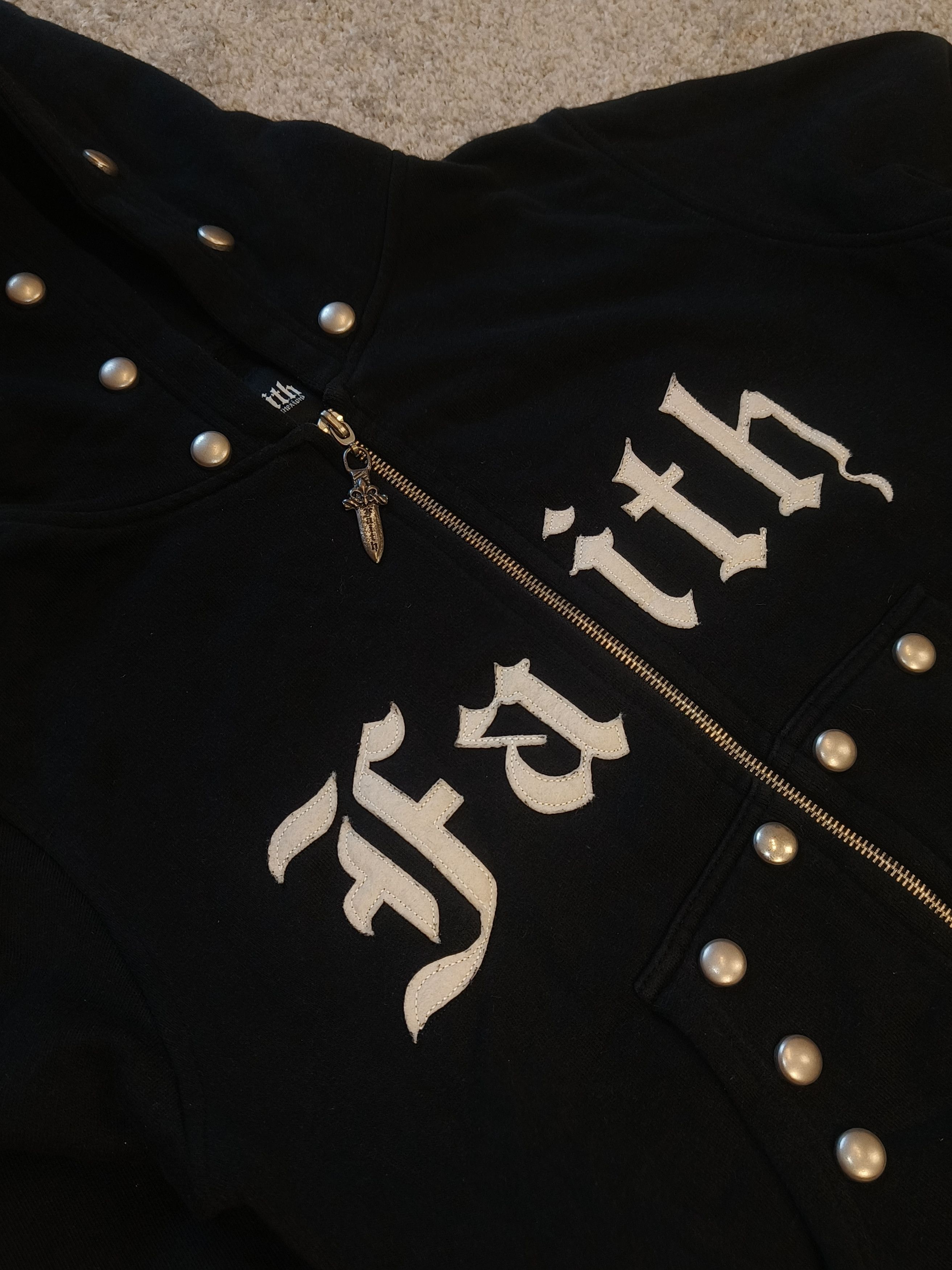 Faith Connexion Faith Connexion Chrome Hearts Style Gothic Studded Hoodie Size XXS / US 00 / IT 34 - 4 Thumbnail