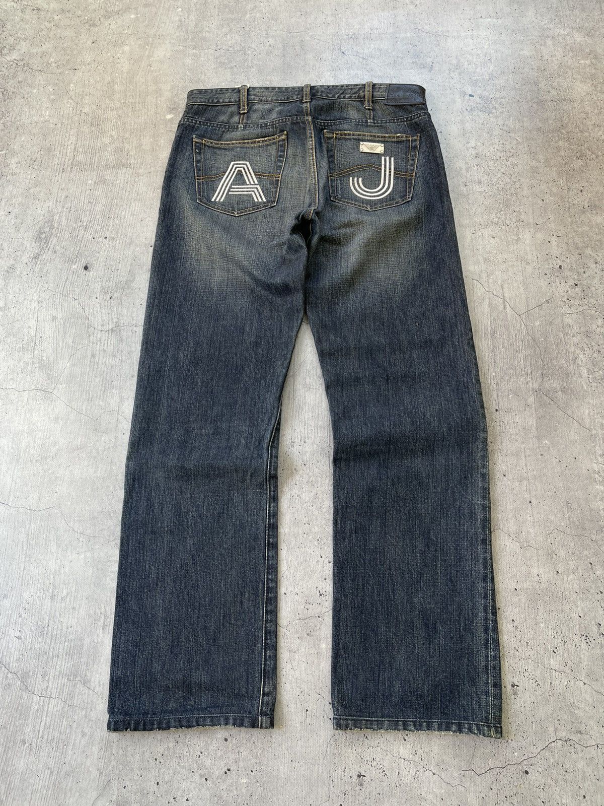 🇮🇹Armani Jeans y2k vintage distressed straight jeans Italy