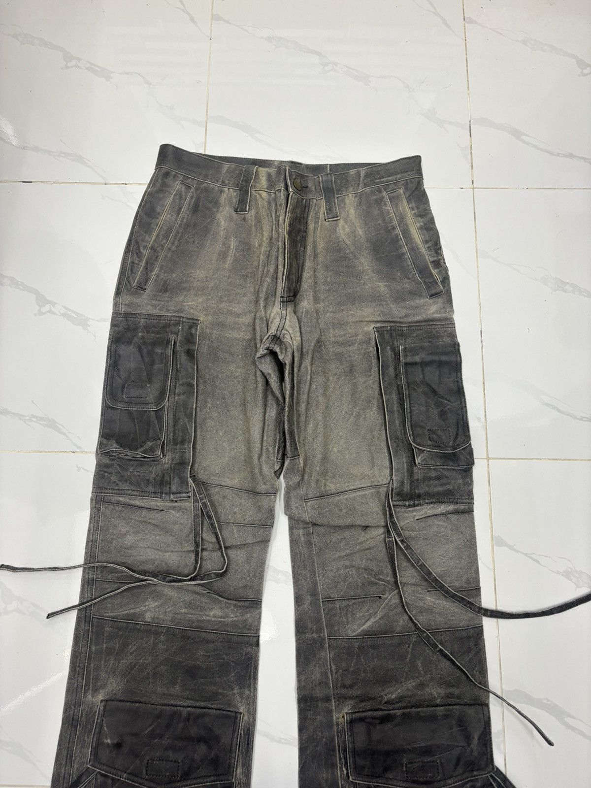 Gaultier Homme Objet × Jean Paul Gaultier × Vintage Iconic Jean Paul Gaultier Wax Tactical Multi Pocket Jeans Size US 32 / EU 48 - 7 Thumbnail