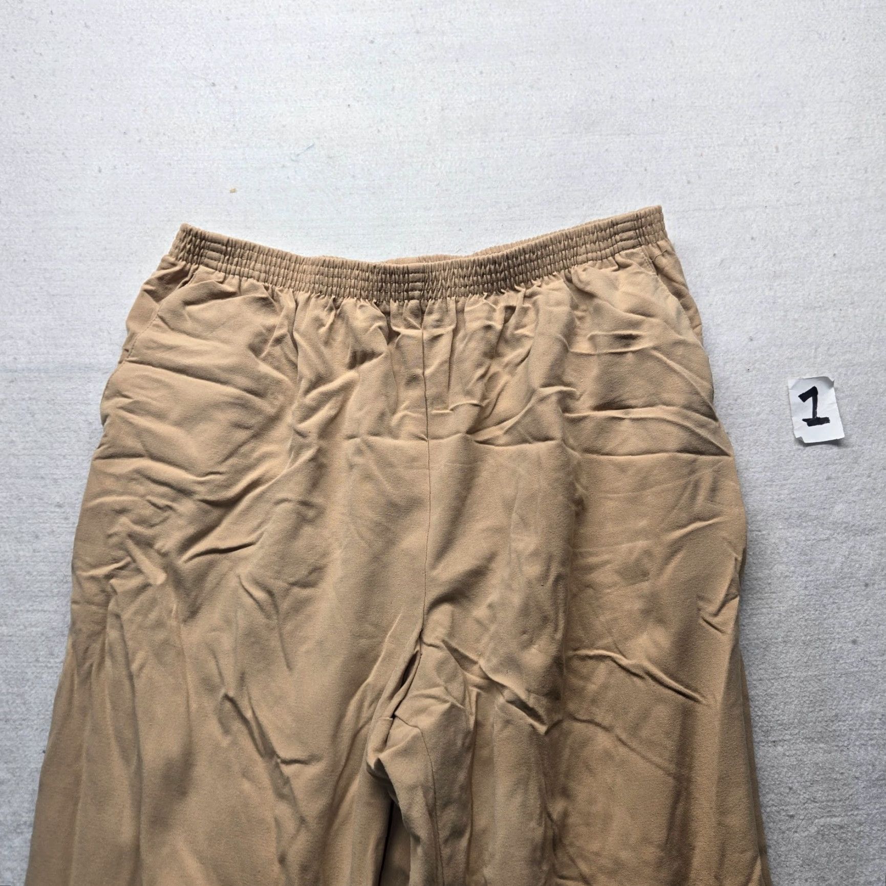 Vintage Alfred Dunner Pants Dress Pants Beiges Tan Beige Elastic Stretchy Pull On 16P 16 Petite Women Adult Straight Classy Pants Womens Size 38" / US 16 / IT 52 - 2 Thumbnail