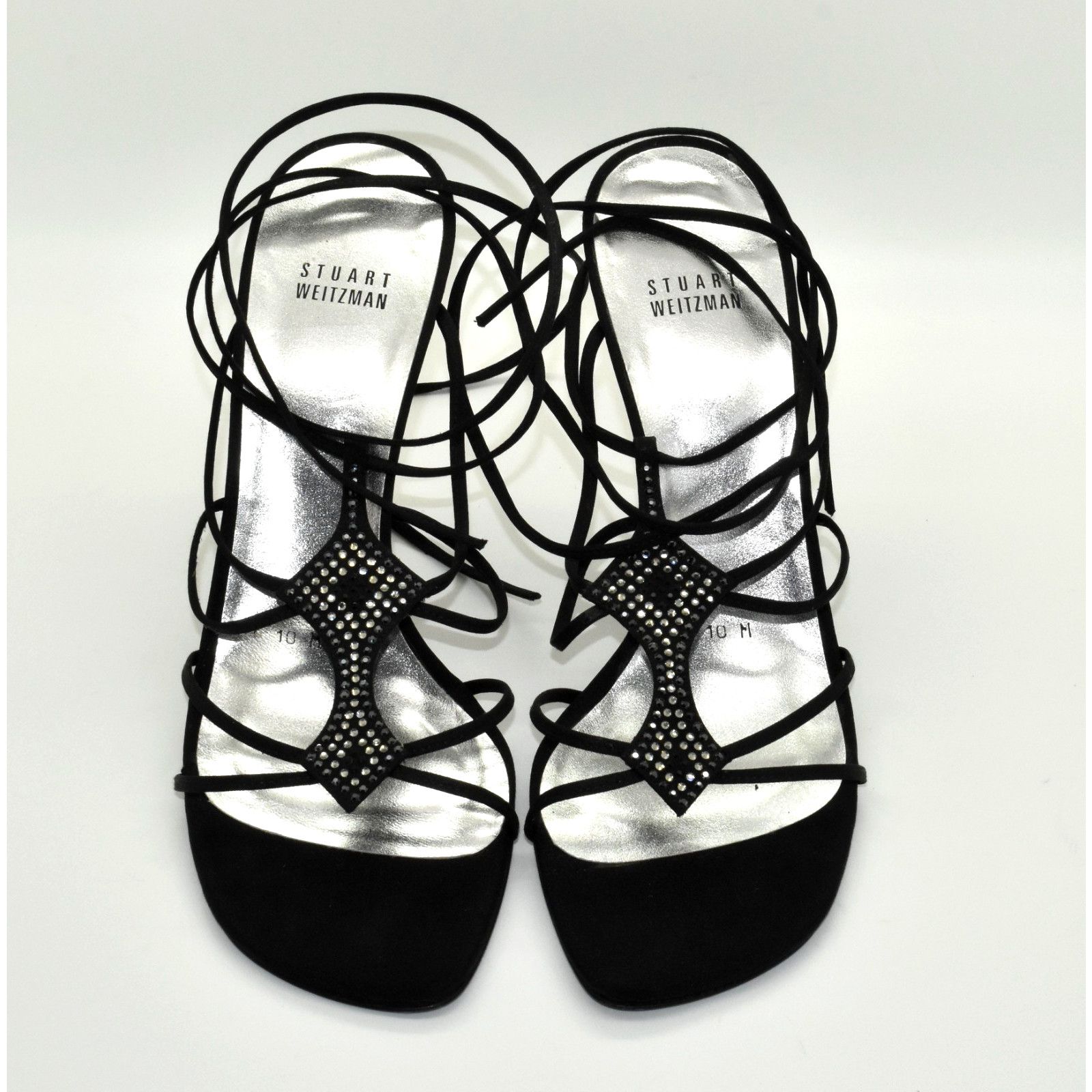 Stuart Weitzman STUART WEITZMAN Black Peau Strappy Heels Sandals Size 10M Size US 10 / IT 40 - 2 Thumbnail