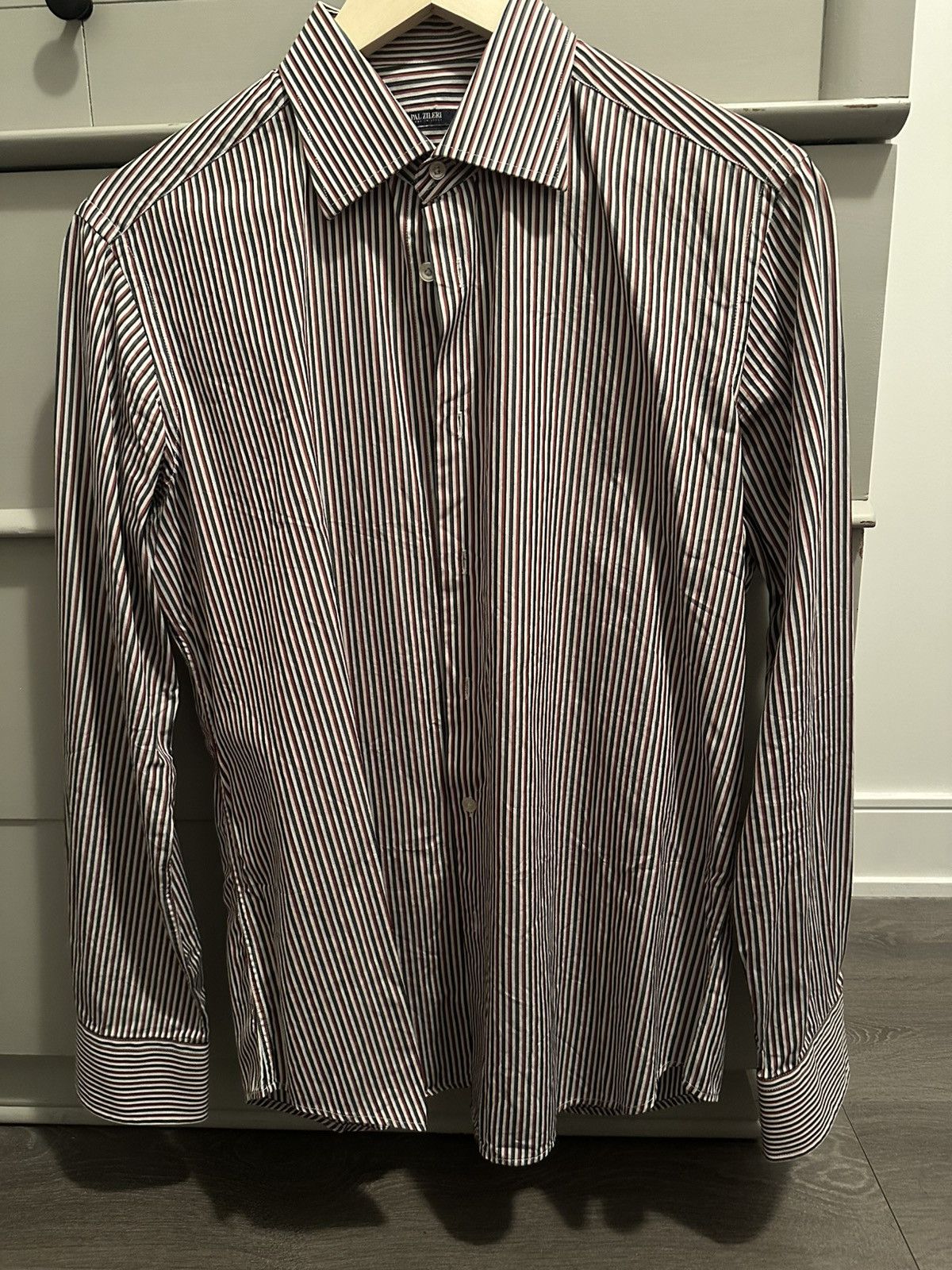 Pal Zileri $400 Luxury Pinstripe Dress Shirt Size US M / EU 48-50 / 2 - 1 Thumbnail