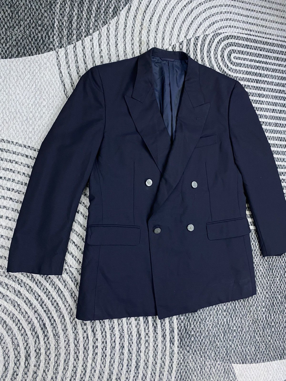 Balenciaga Vintage Balenciaga Paris Navy Double Breasted Suit Jacket Size US M / EU 48-50 / 2 - 3 Thumbnail